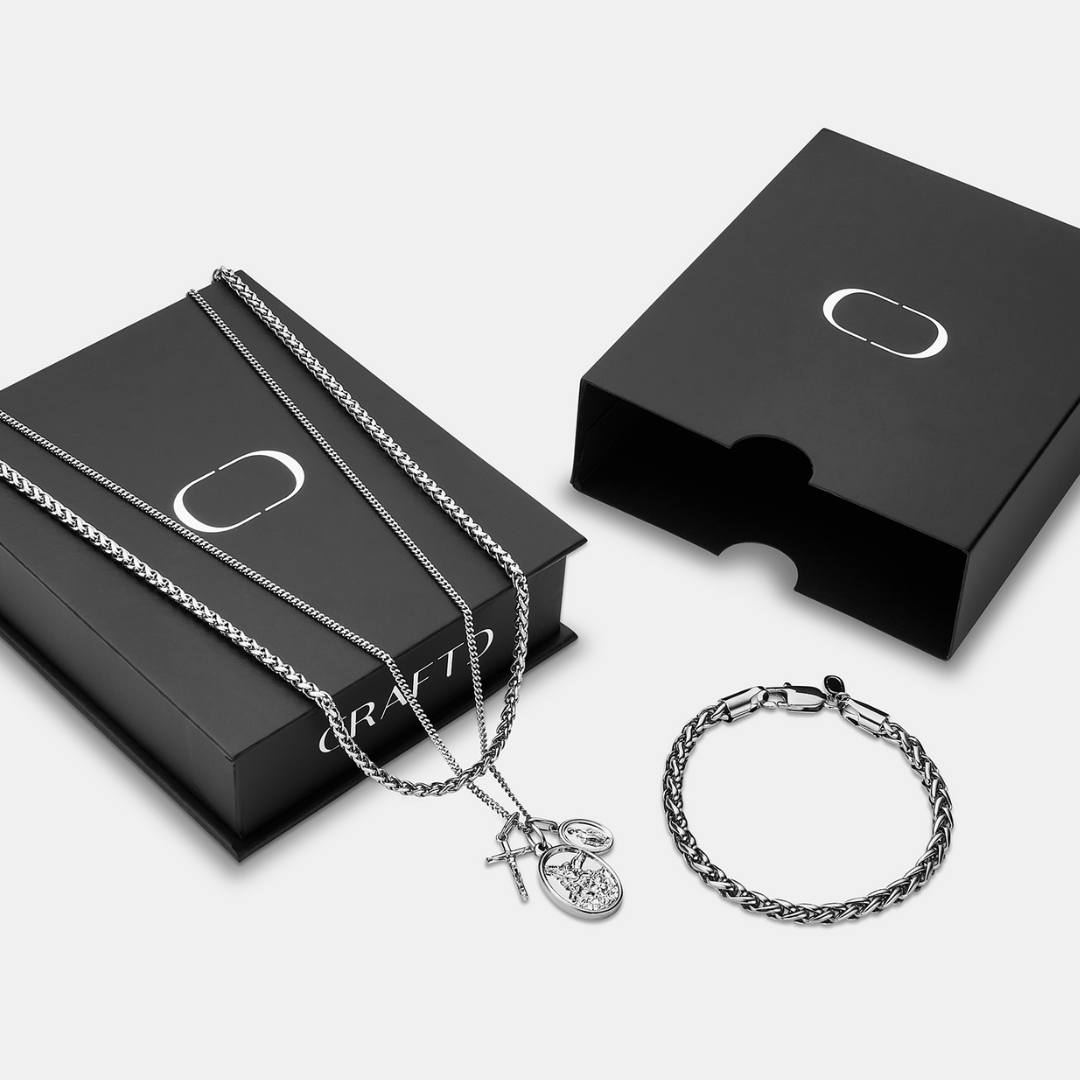 Jesus & Mary Gift Set (Silver)