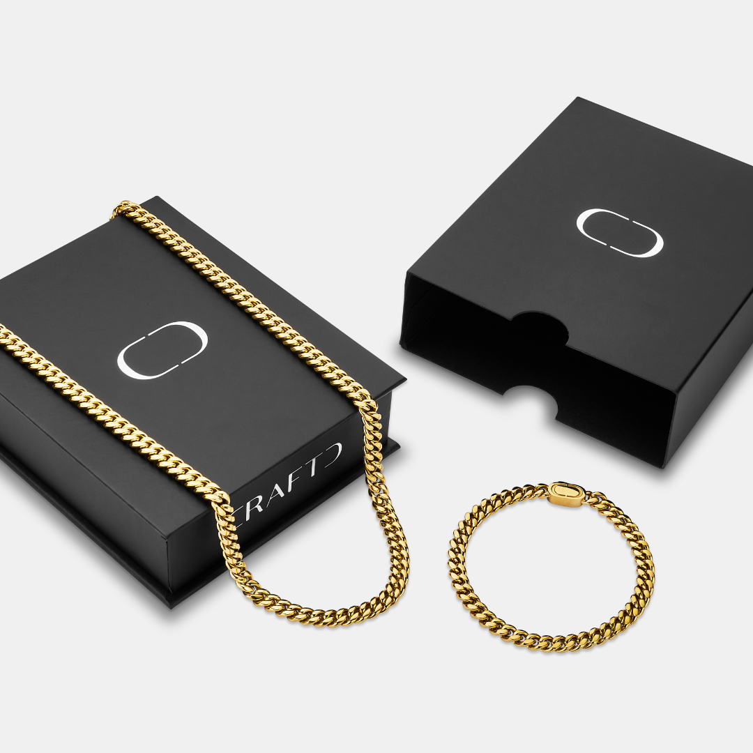 Cuban 6mm Gift Set (Gold)