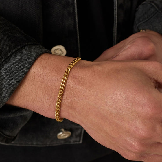Bracciale Cubano (Oro) 4mm