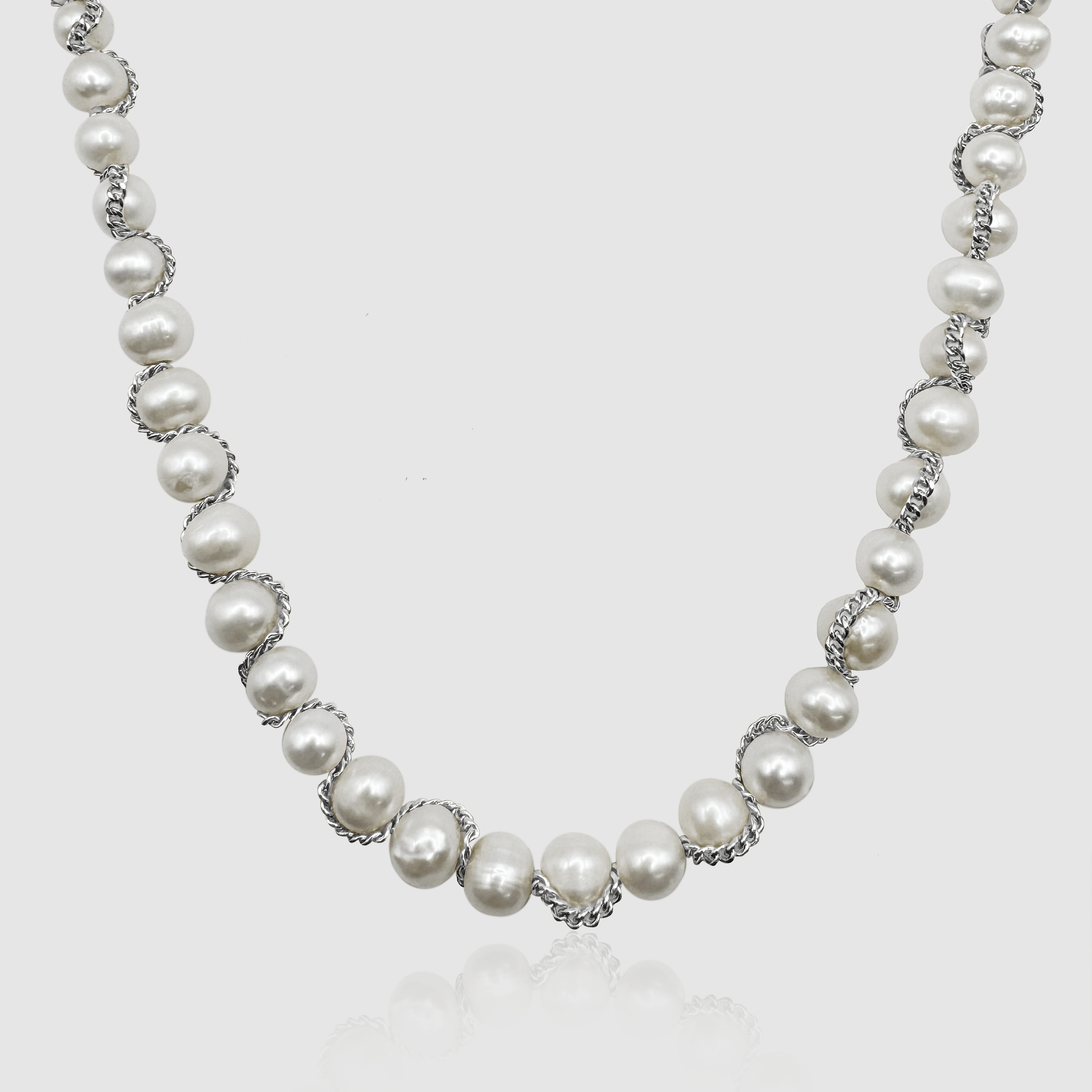 送税込【CRAFTD London】CHAIN WRAP REAL PEARL NECKLACE☆(2色) Men's Real Pearl Necklace with Gold Chain | CRAFTD London