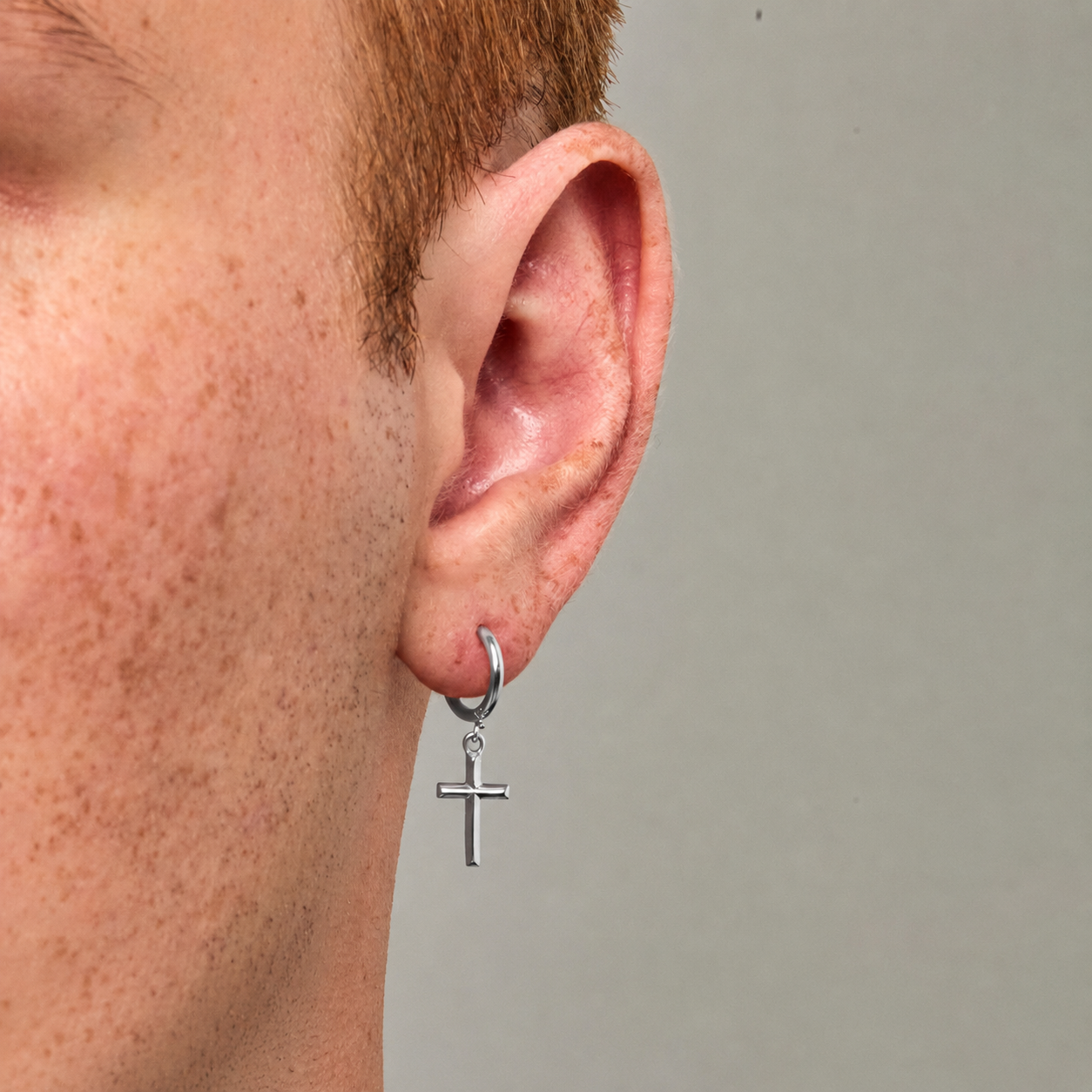 Cross Earring (Silver)