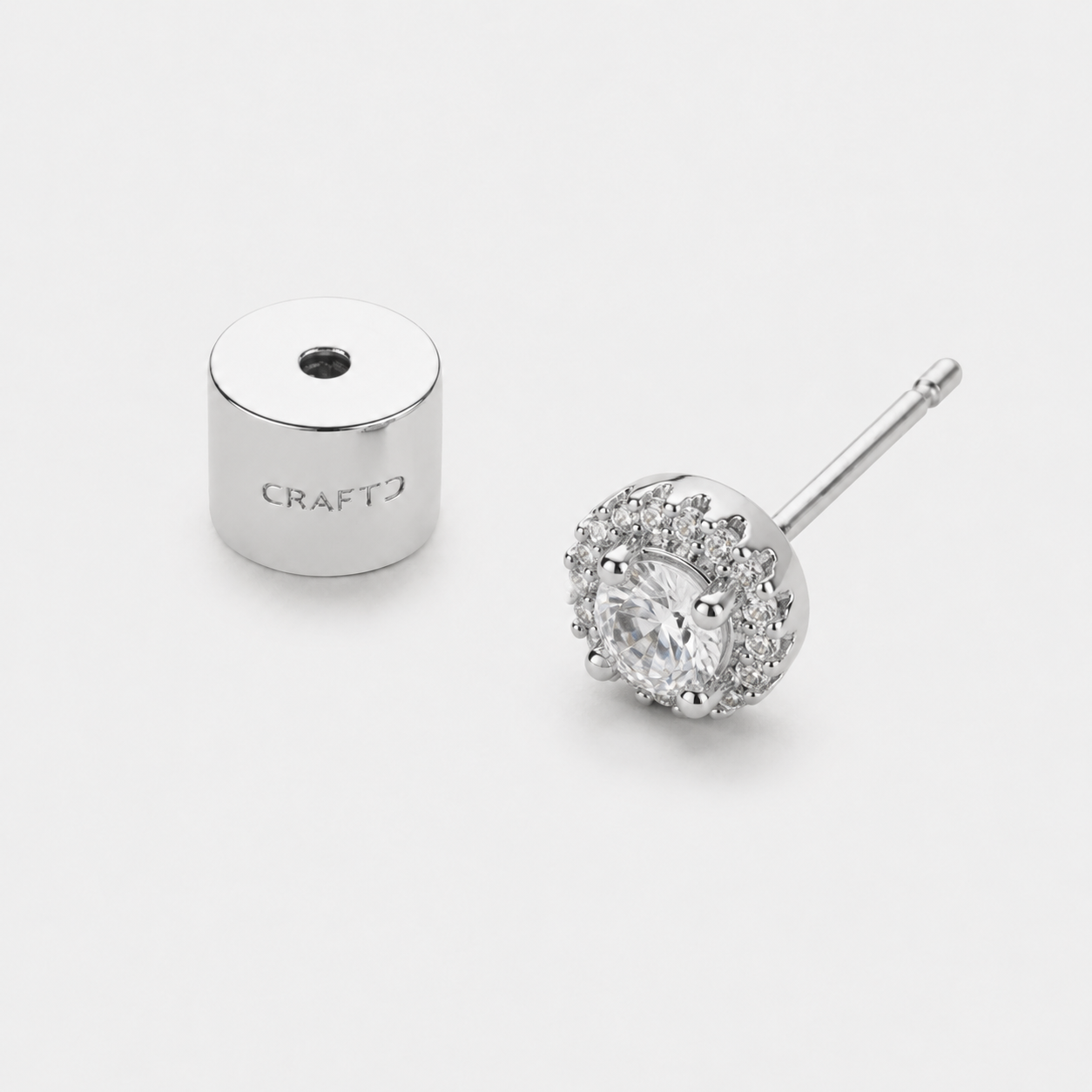 Small Diamond Stud Earring (Silver)