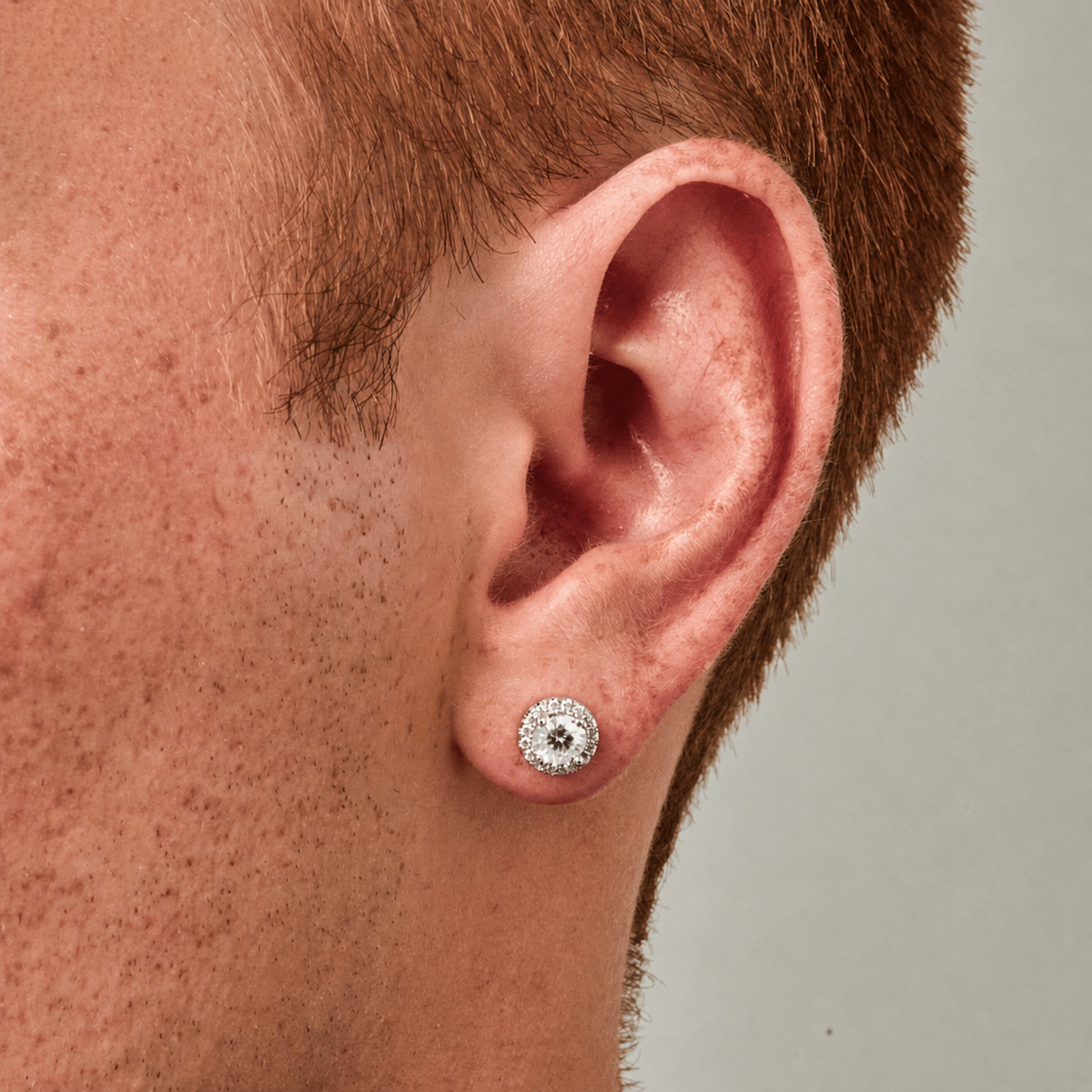 Small Diamond Stud Earring (Silver)
