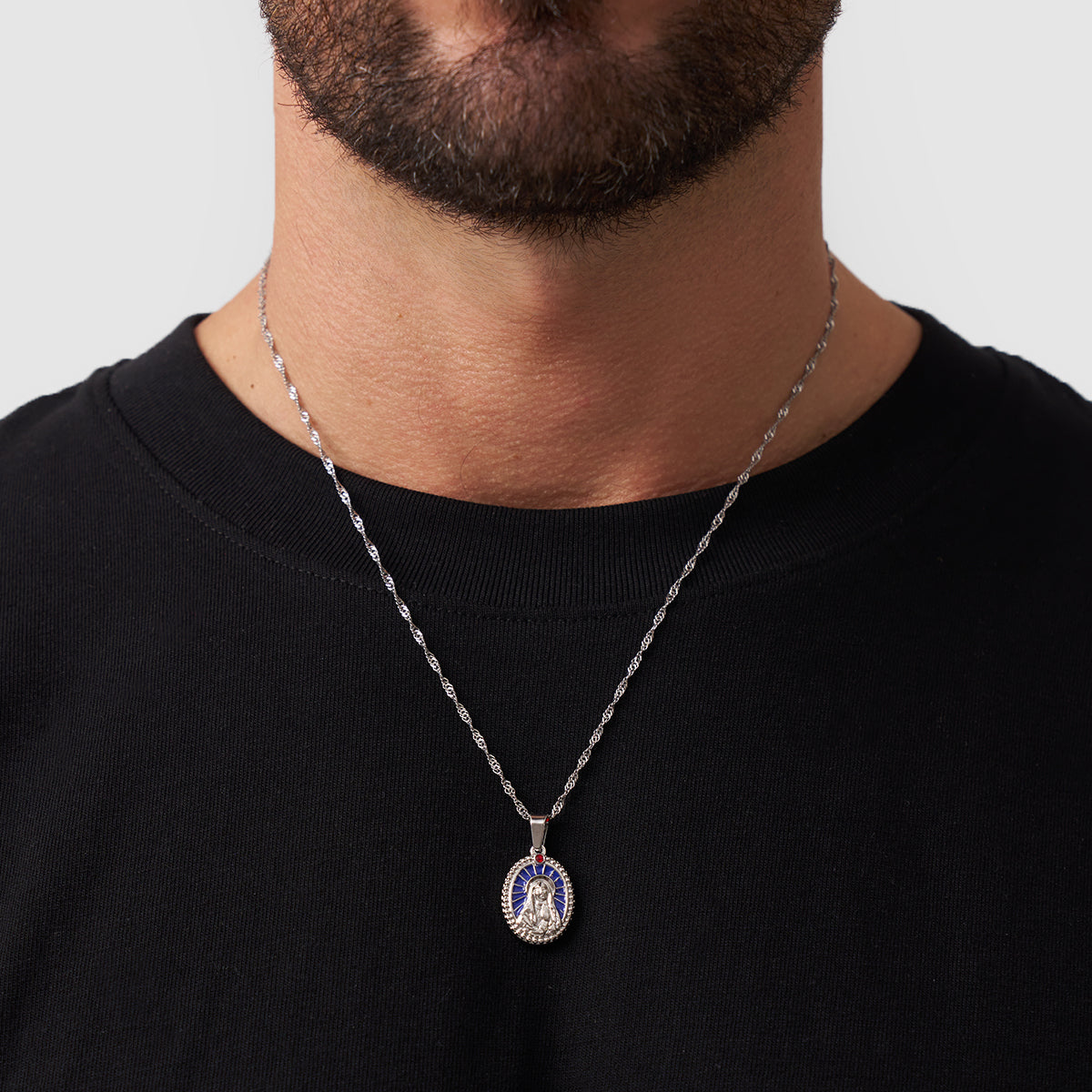 Vierge Marie en émail (argent)