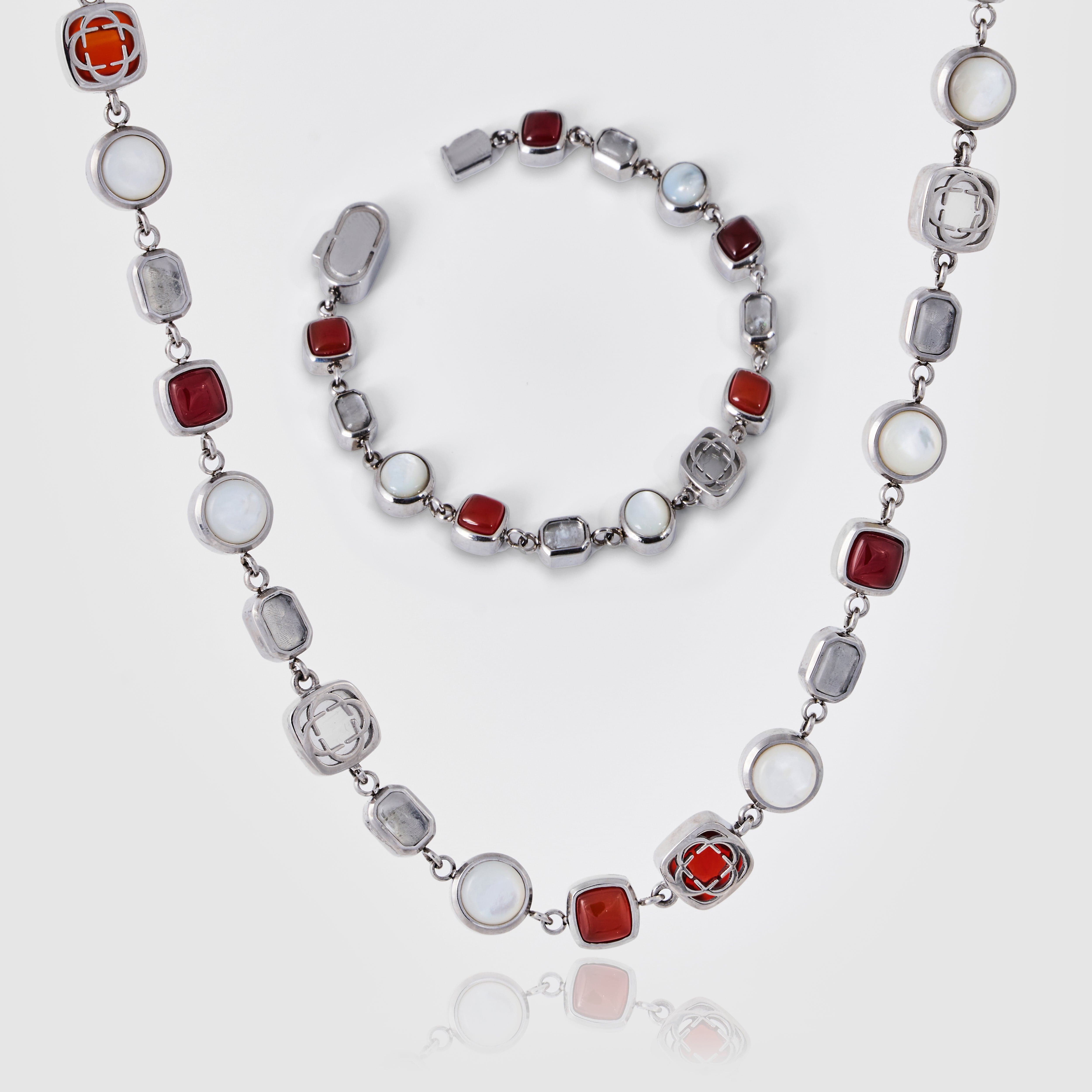 Ensemble de pierres précieuses en cristal rouge (argent)