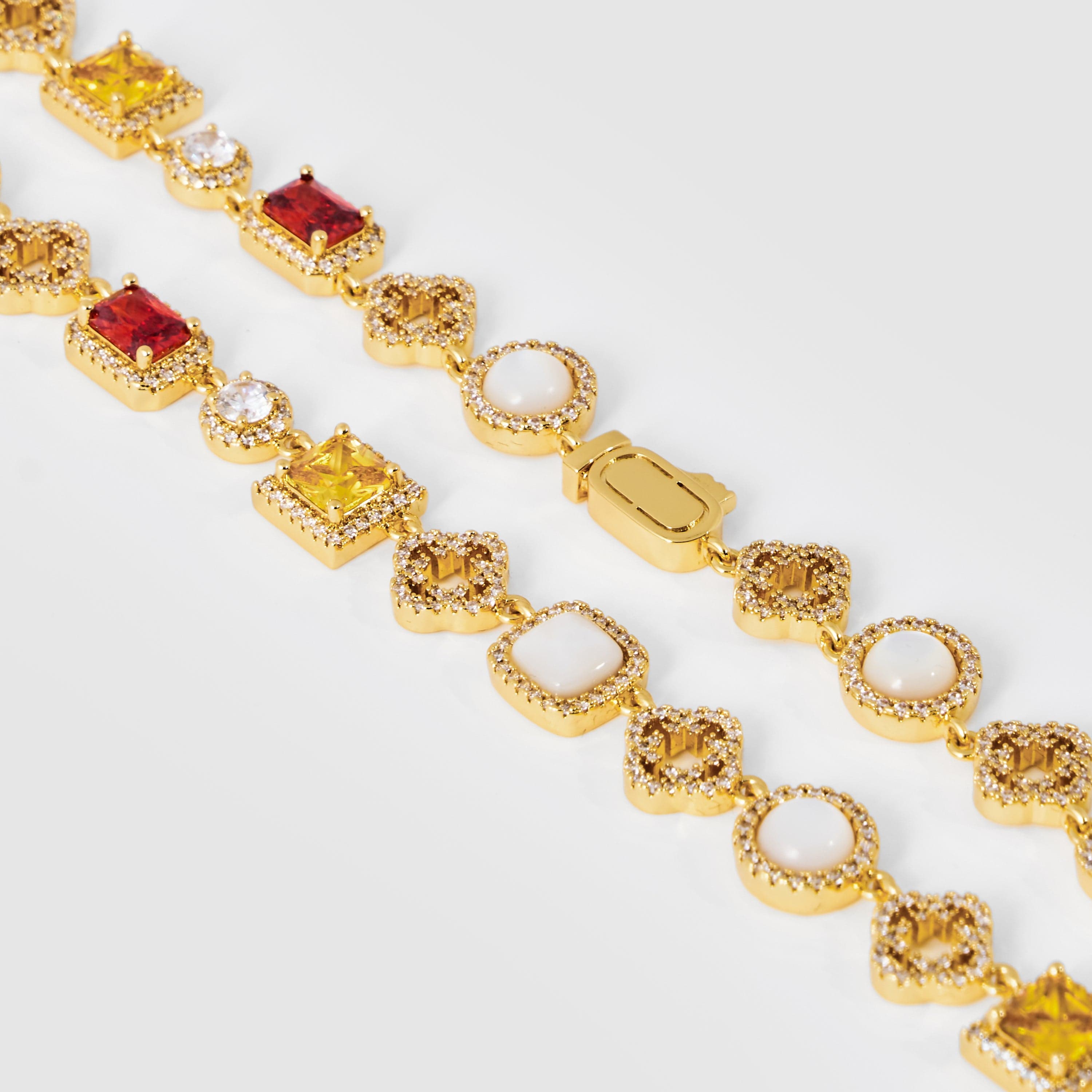 Iced Gemstone Necklace (Gold)