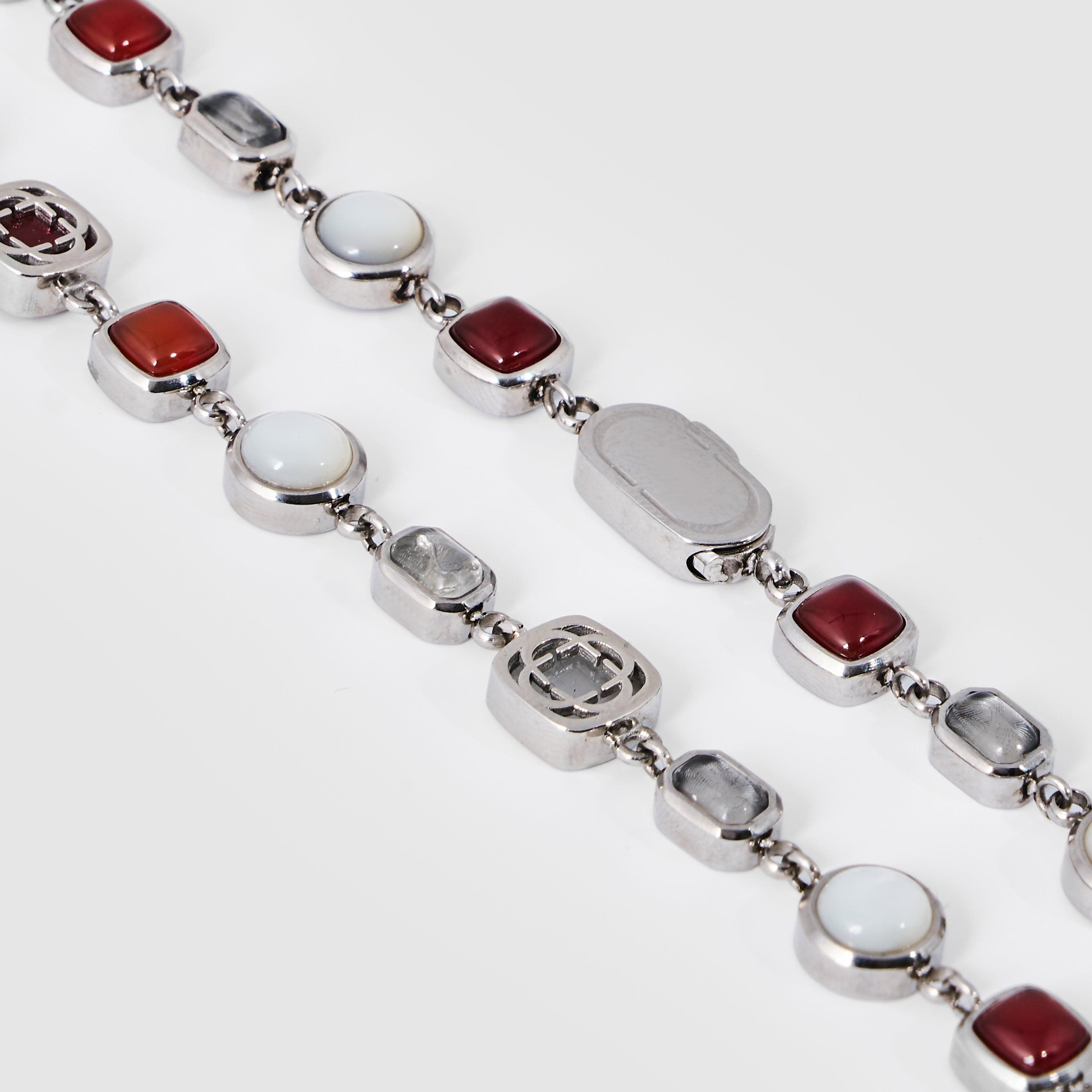 Ensemble de pierres précieuses en cristal rouge (argent)