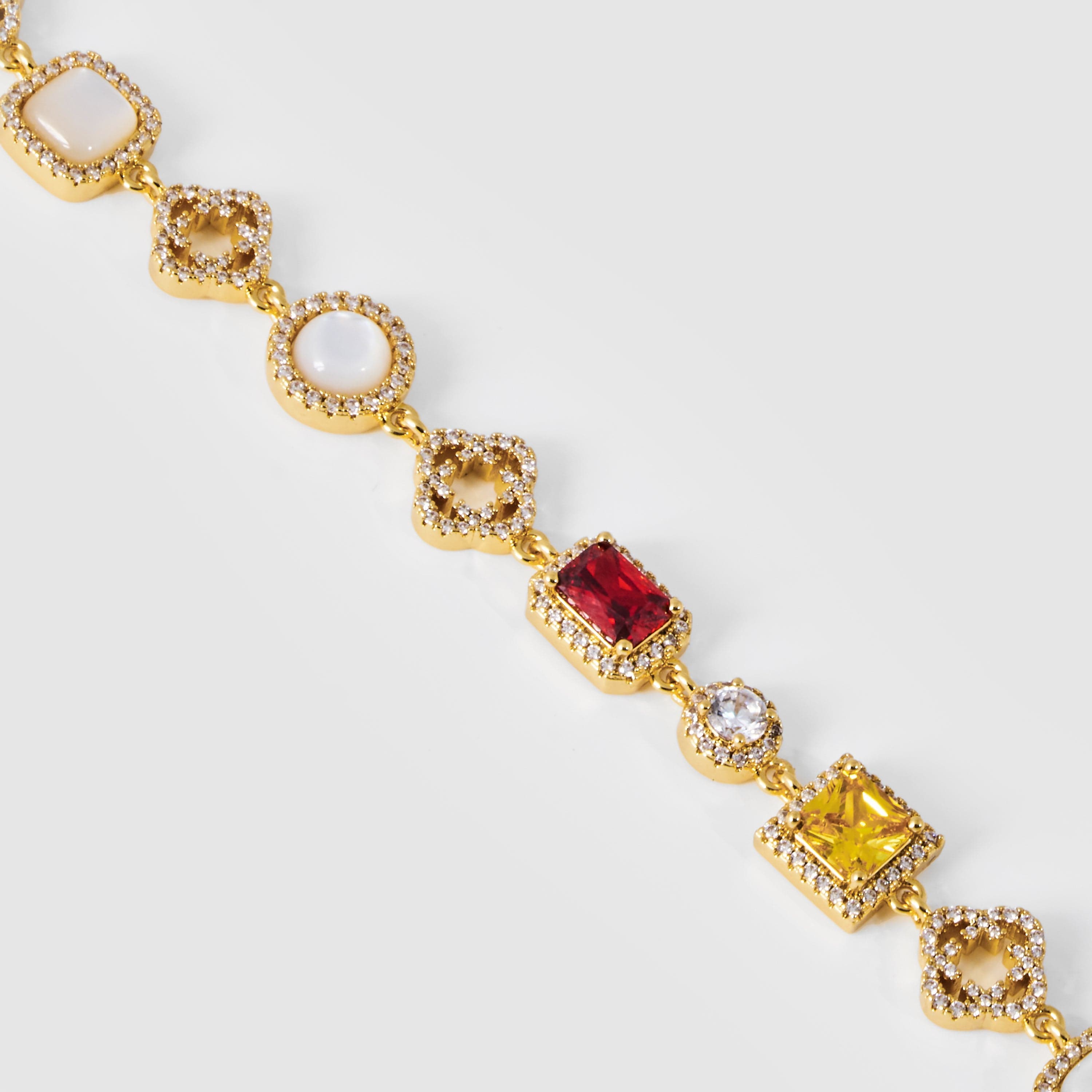 Iced Gemstone Bracelet (Gold)