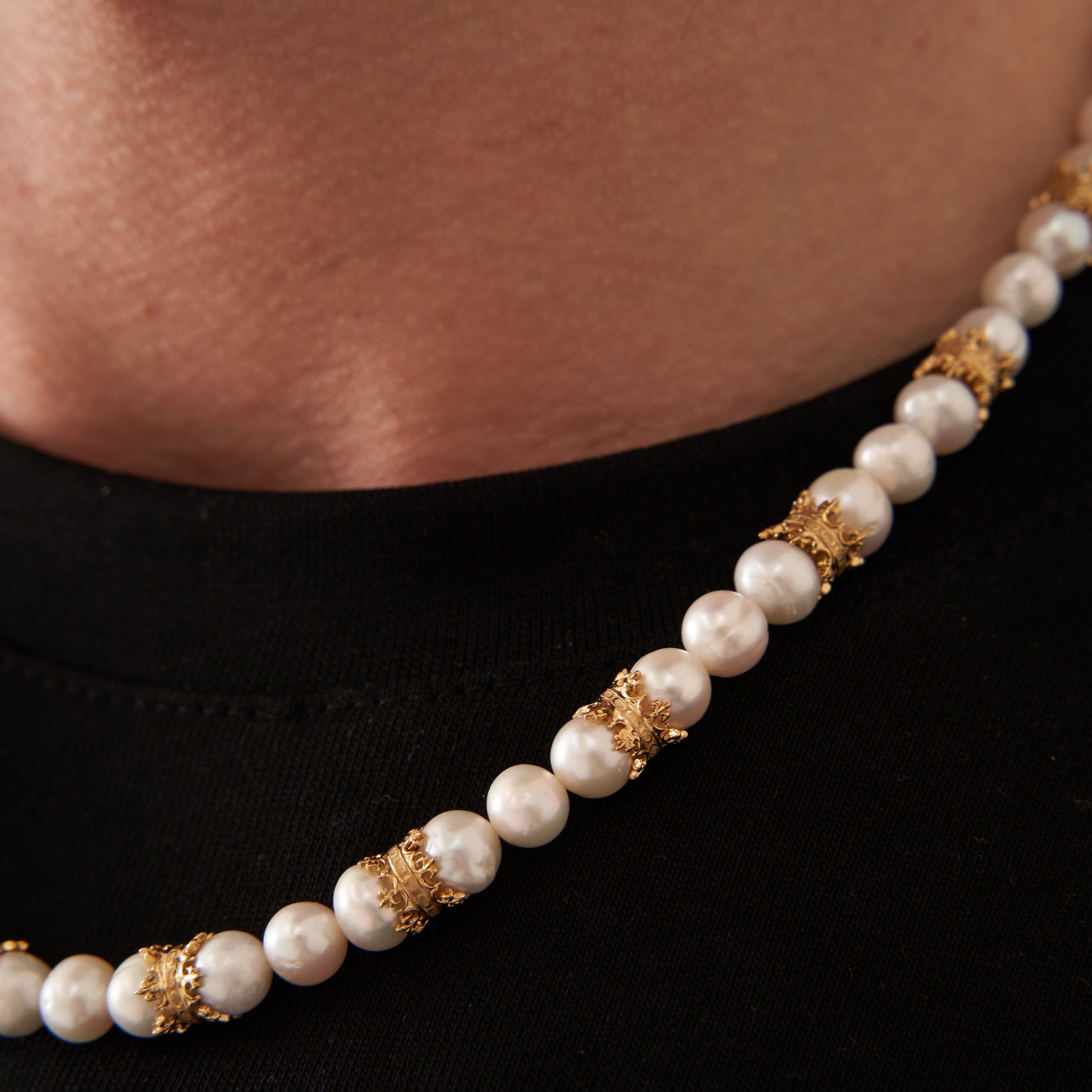 Collier de perles véritables Crown (or)