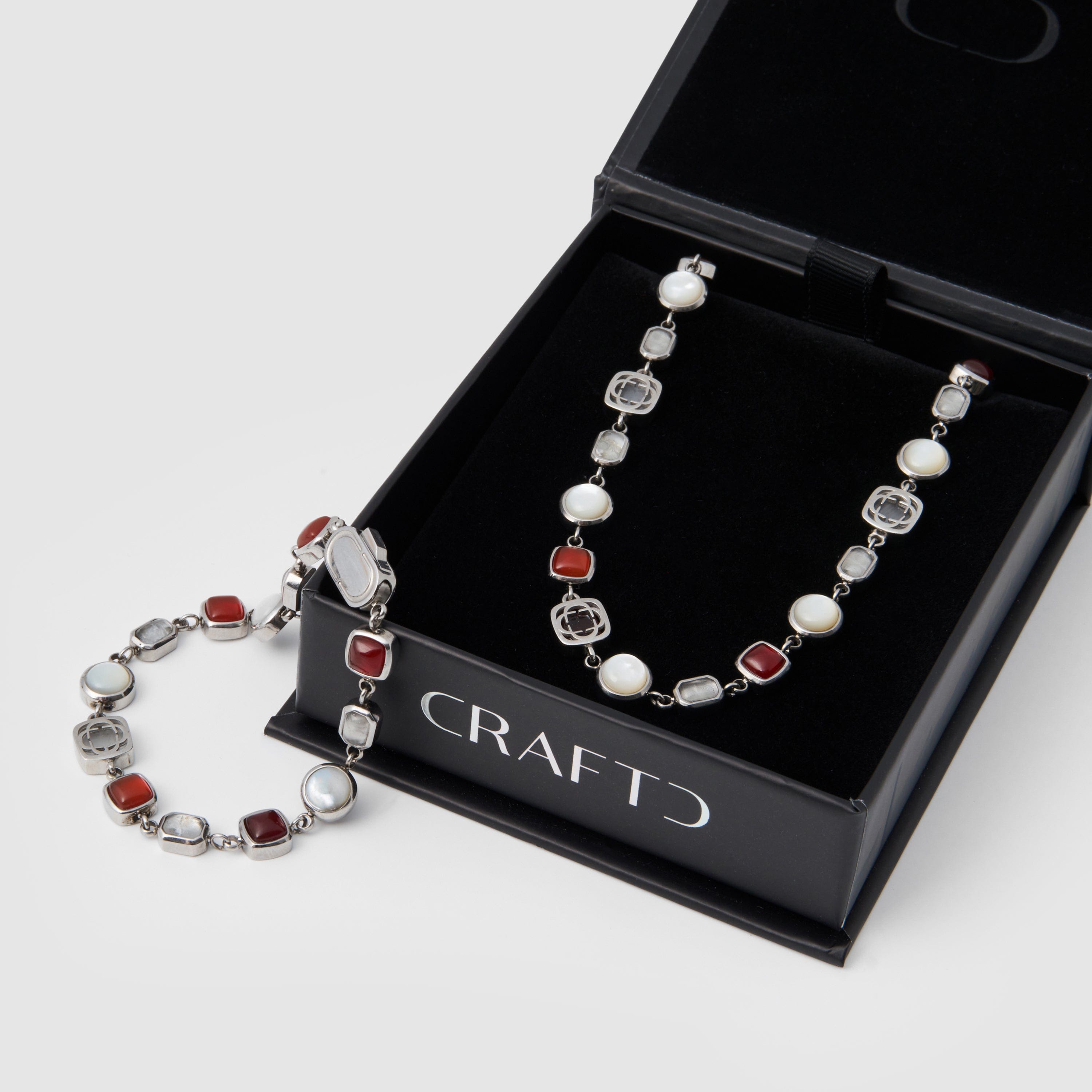 Ensemble de pierres précieuses en cristal rouge (argent)