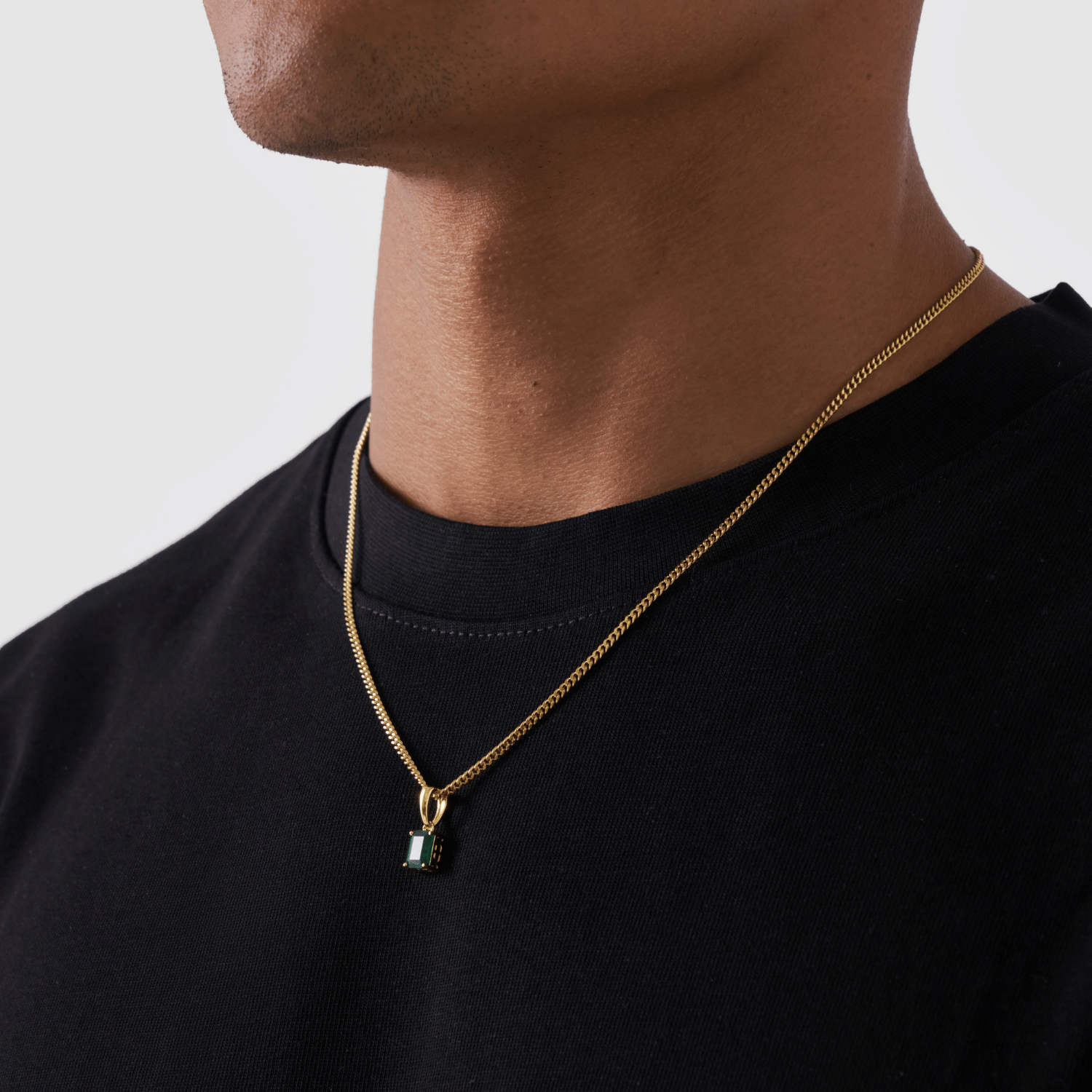 Emerald Stone Pendant (Gold)