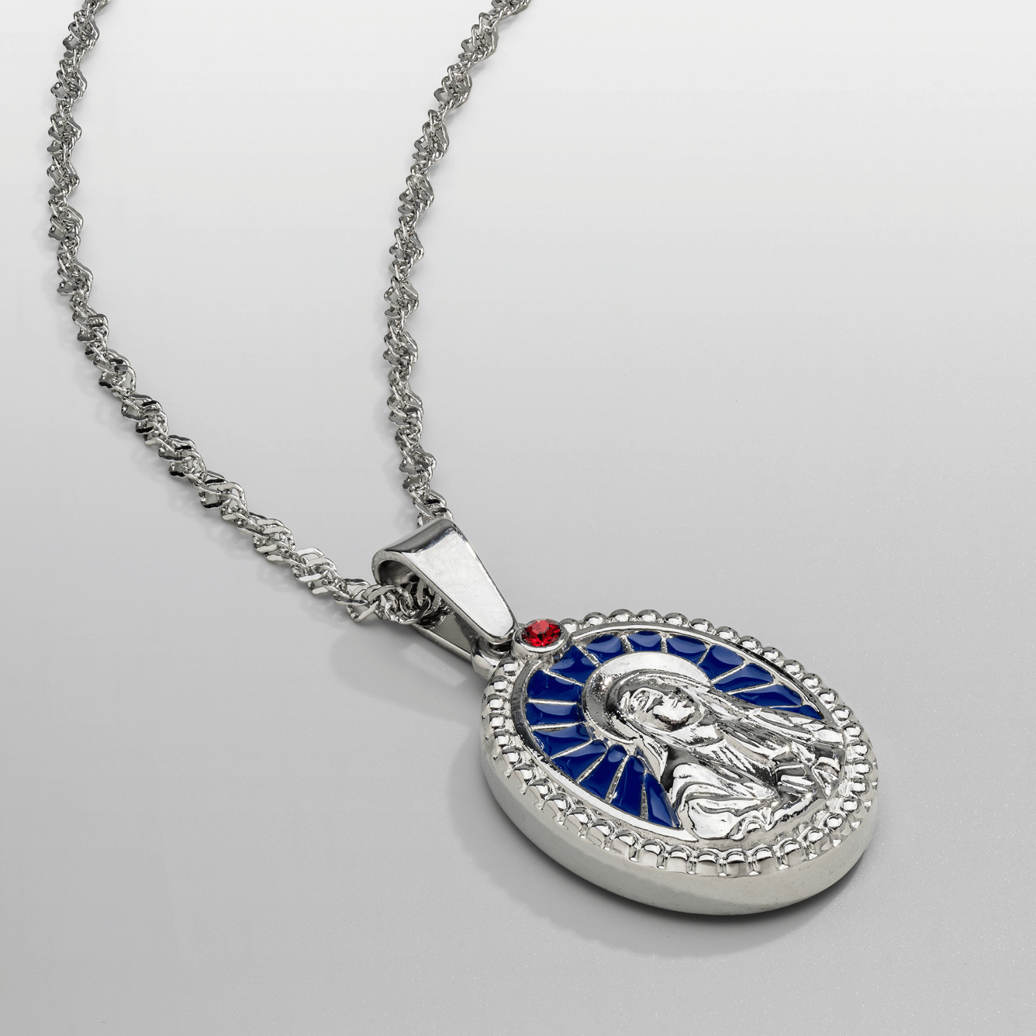 Vierge Marie en émail (argent)