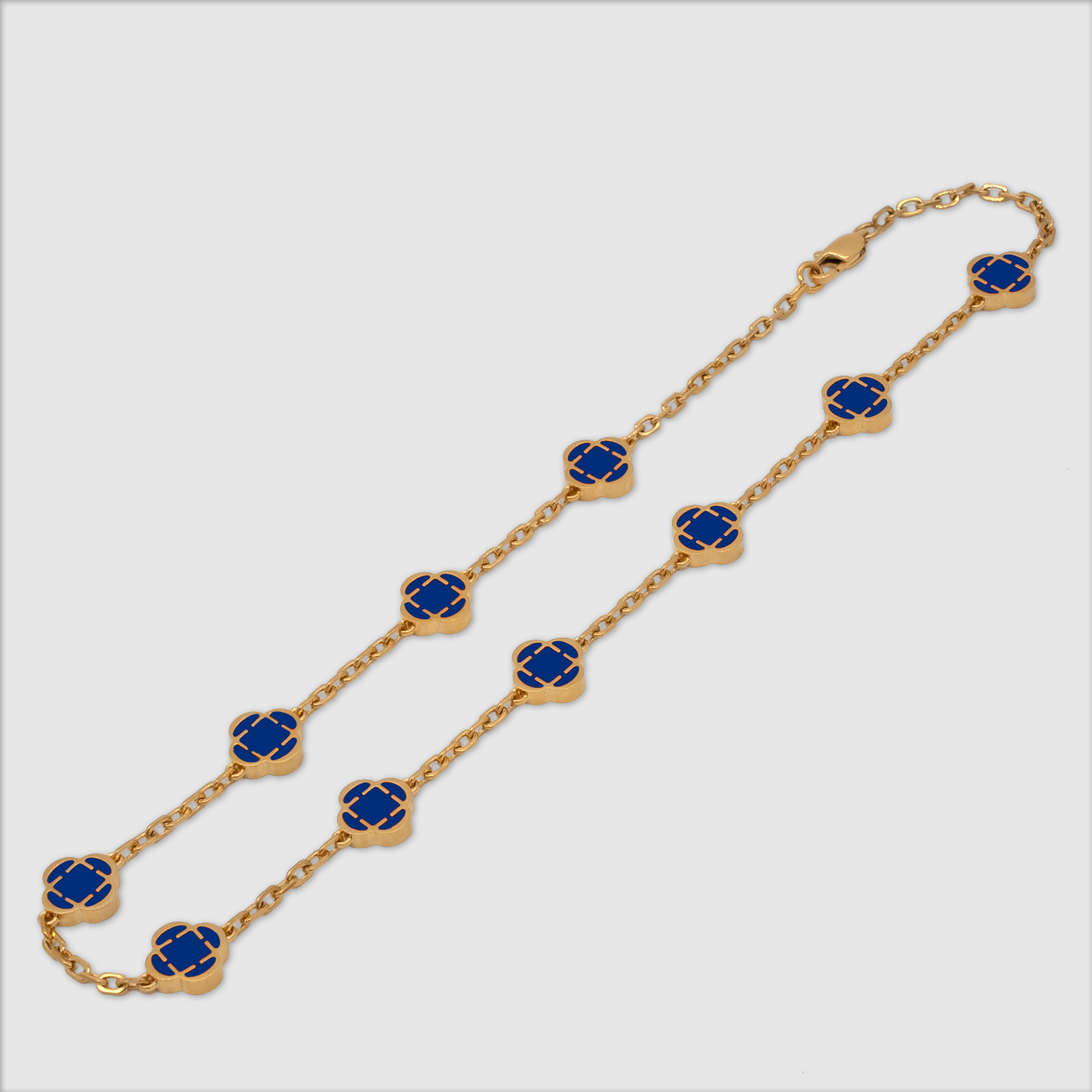 アクセサリー CRAFTD London CLOVER STONE NECKLACE Blue Clover Stone Necklace (Gold)