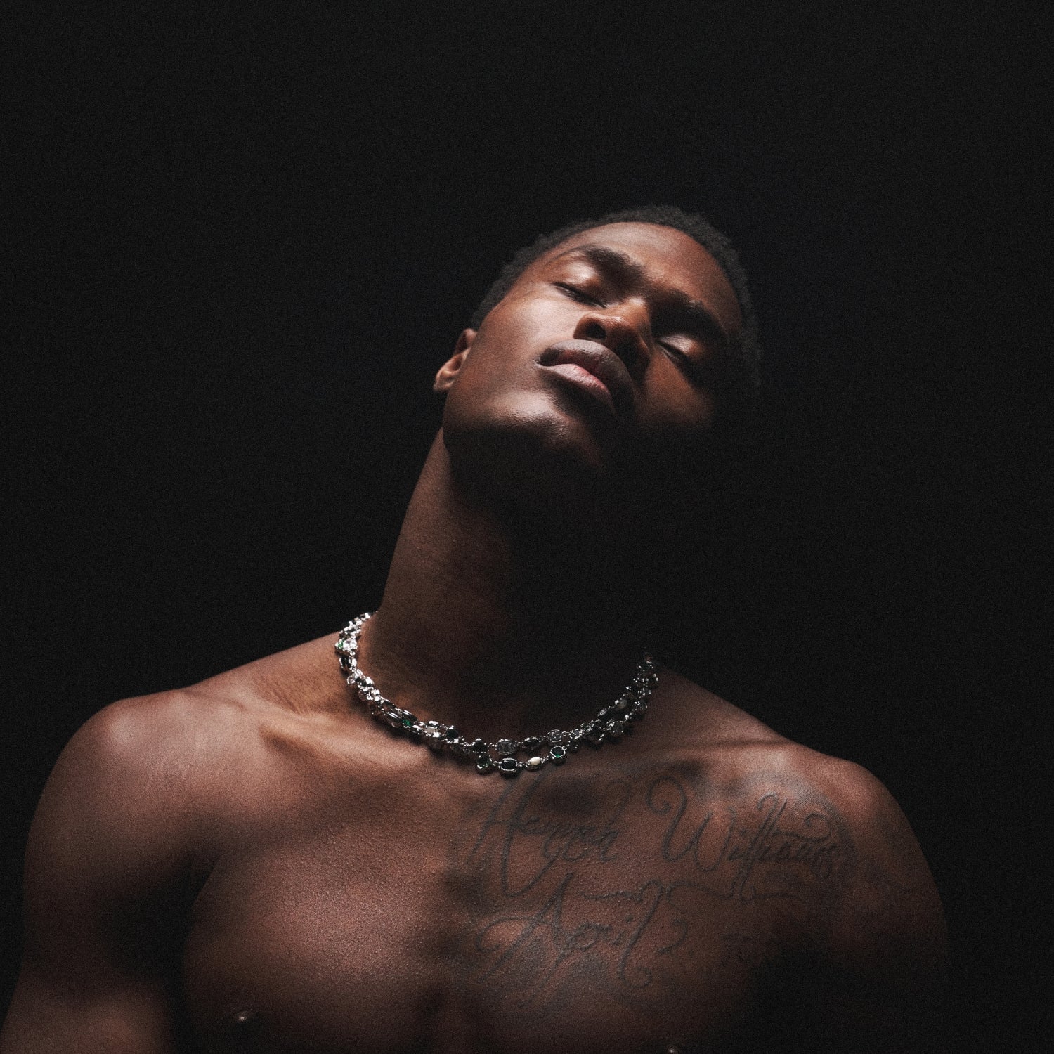 Melted Emerald Gemstone Necklace (Silver)