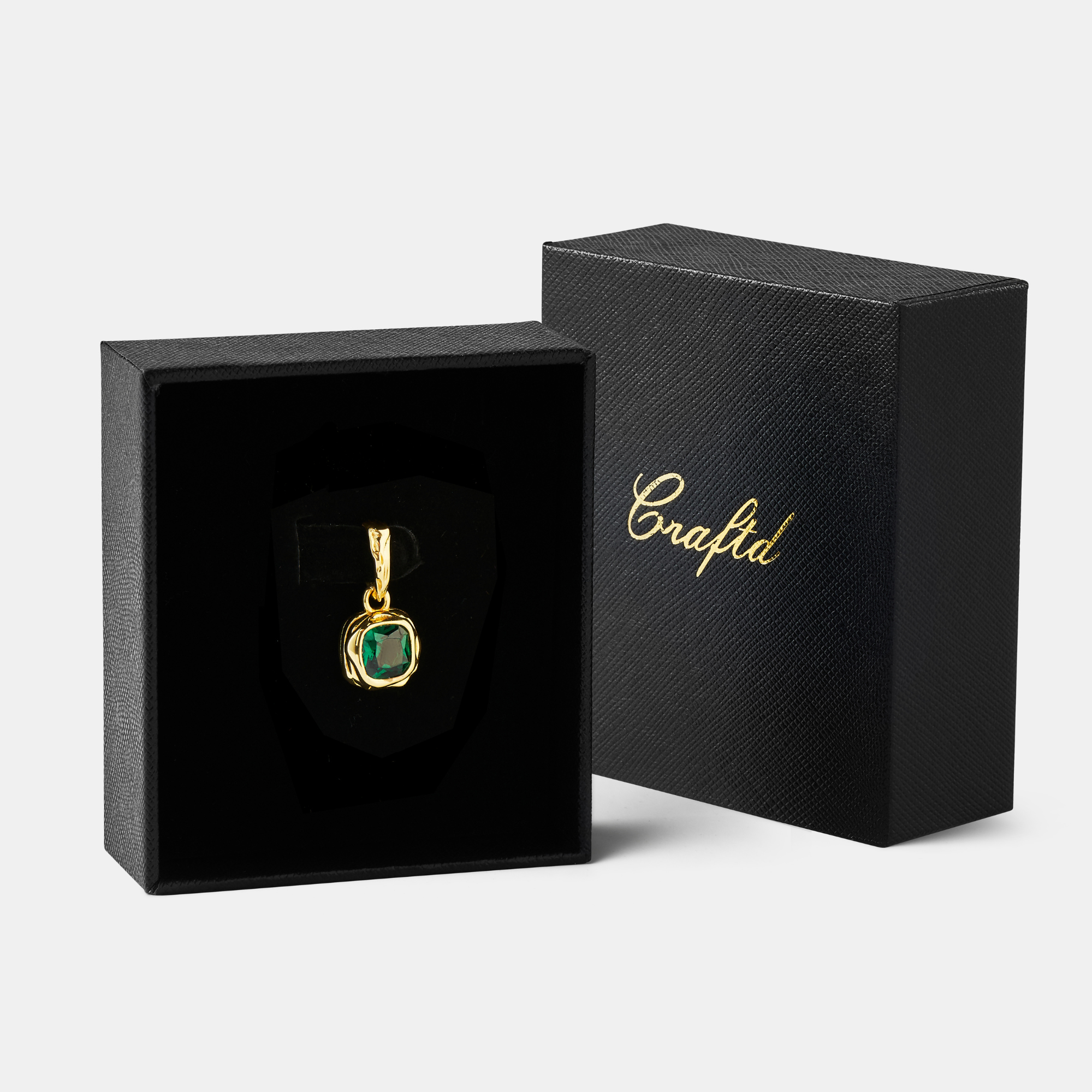 Melted Emerald Stone (18ct Gold) | Sterling Silver