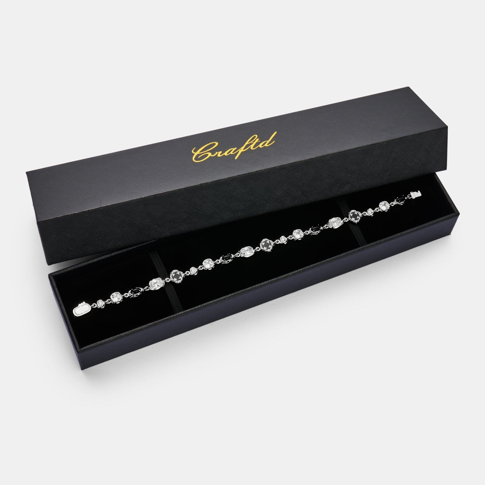 Melted Onyx Gemstone Necklace (Silver)