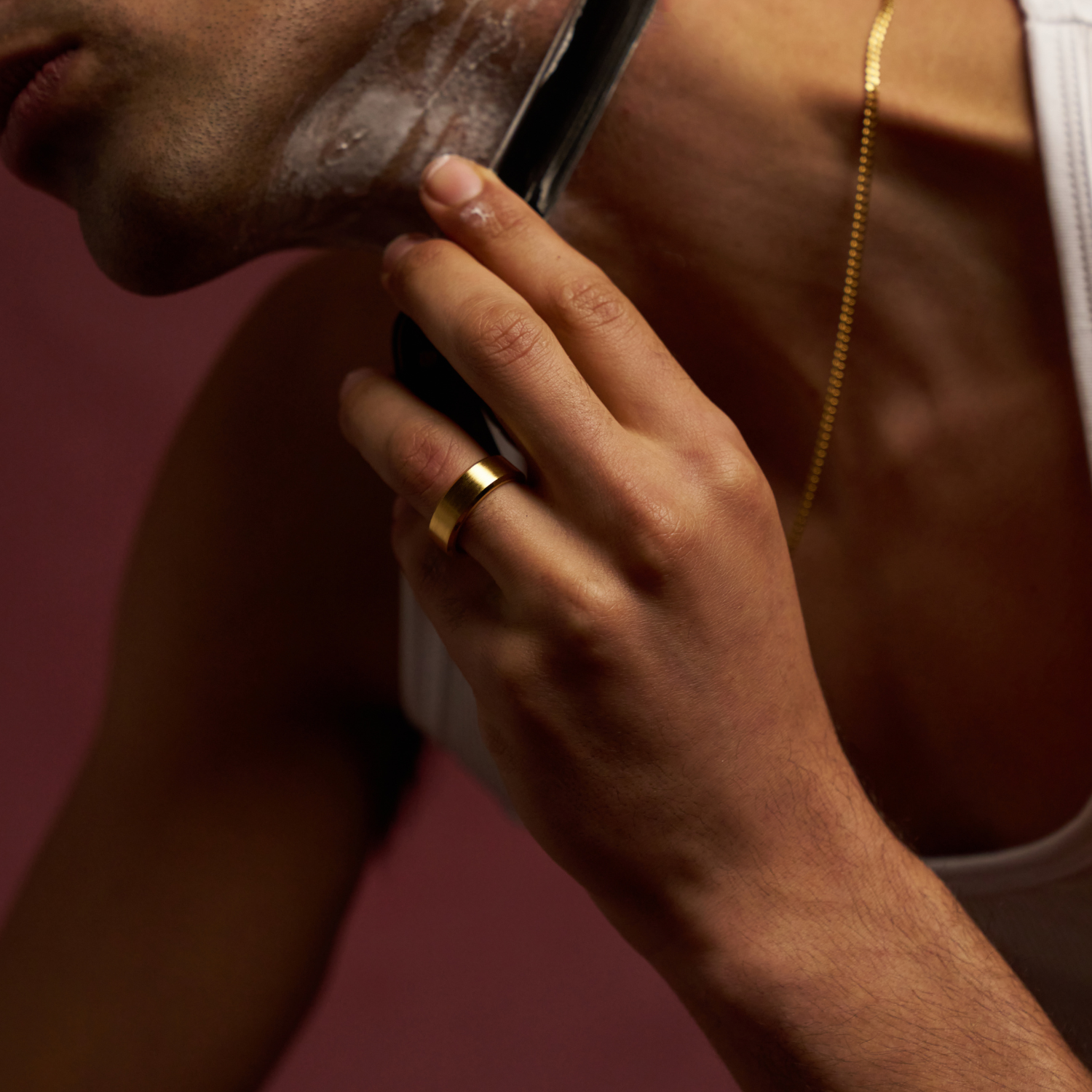 Bevelled Ring (Gold) 8mm | 18ct Gold Tungsten