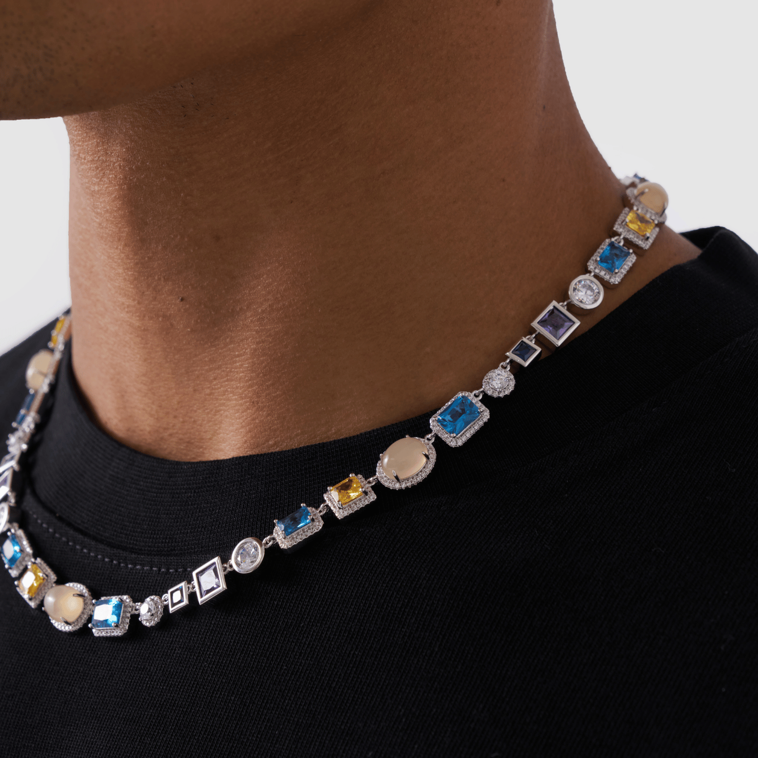 Sapphire Gemstone Necklace (Silver)