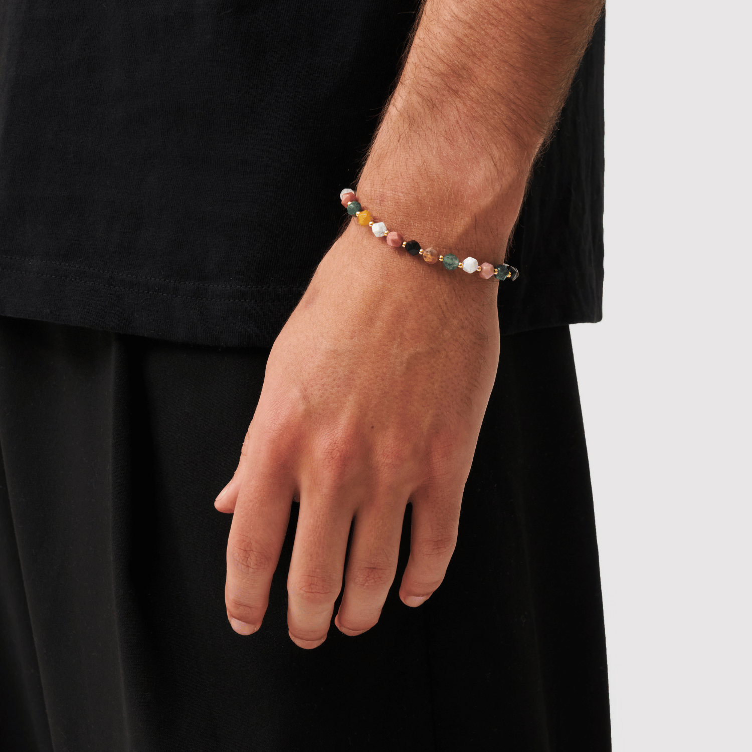 Steinperlenarmband (Gold)