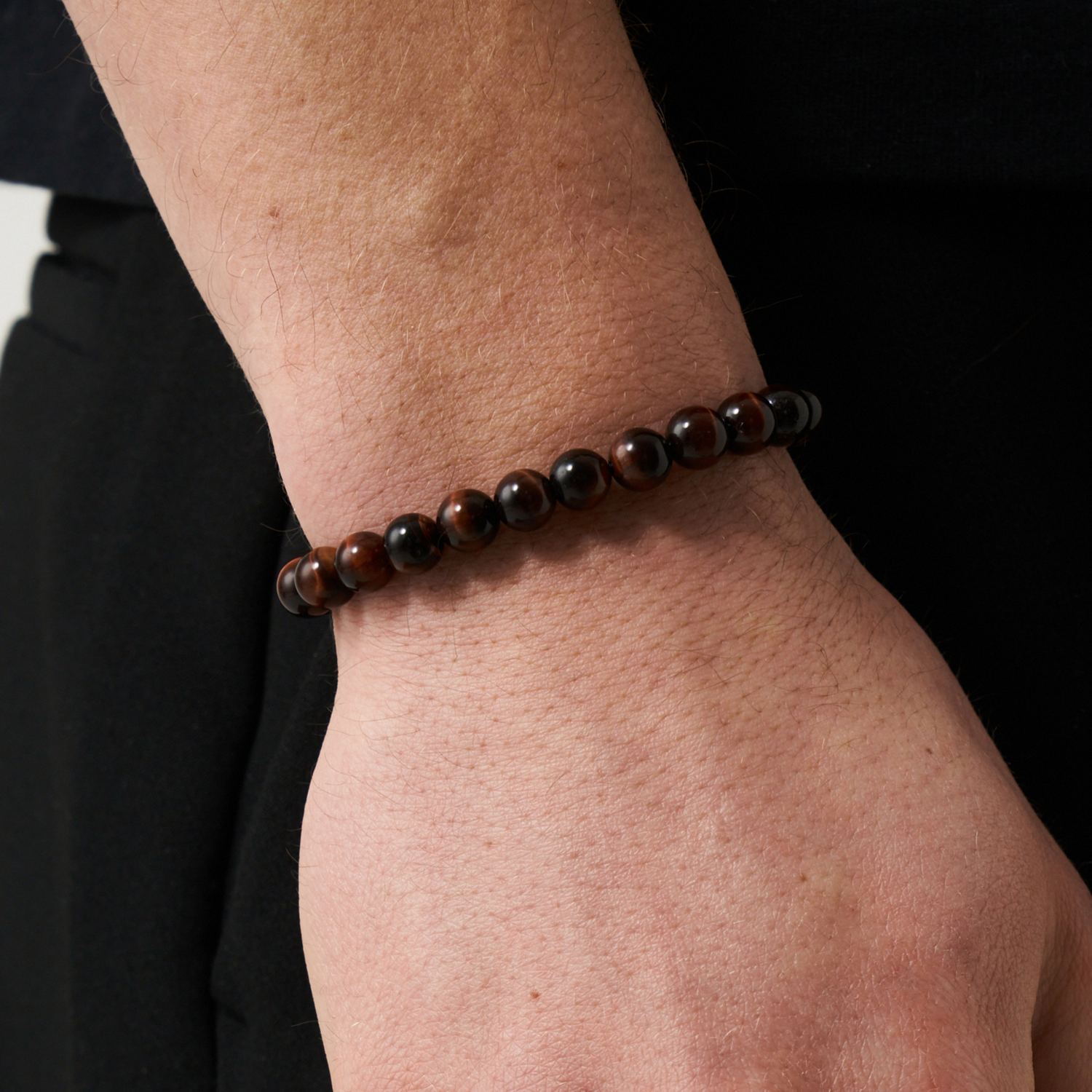 Bracelet en perles de métal œil de tigre (doré)