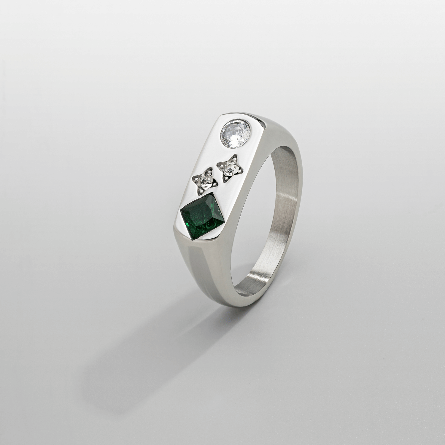 Vintage Stone Signet Ring Silver