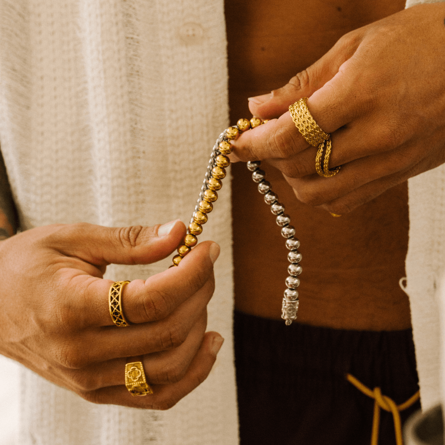 Chromkugel-Armband (Silber)