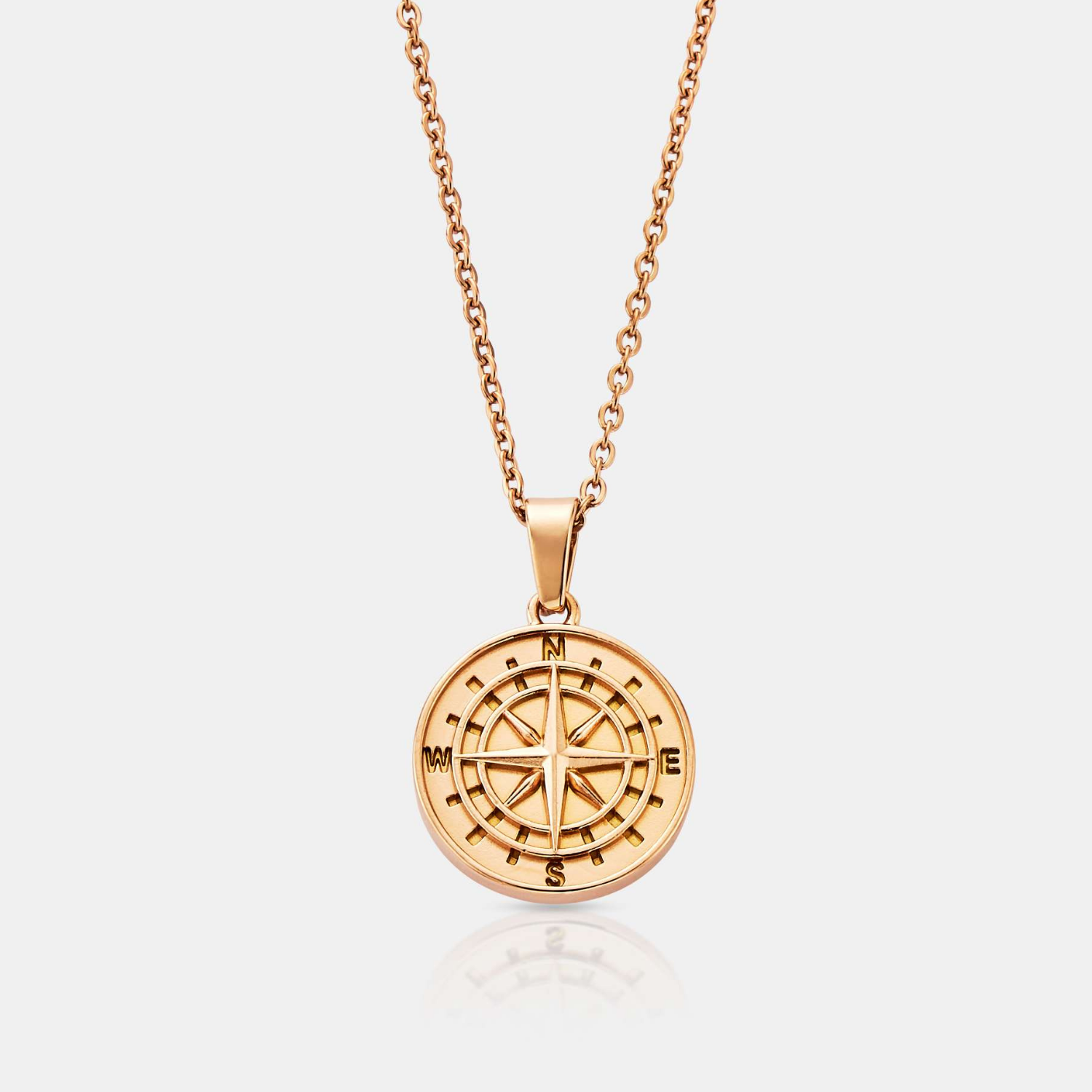 CRAFTD London ネックレス COMPASS PENDANT ローズゴールド 52cm Compass Pendant (Rose Gold)