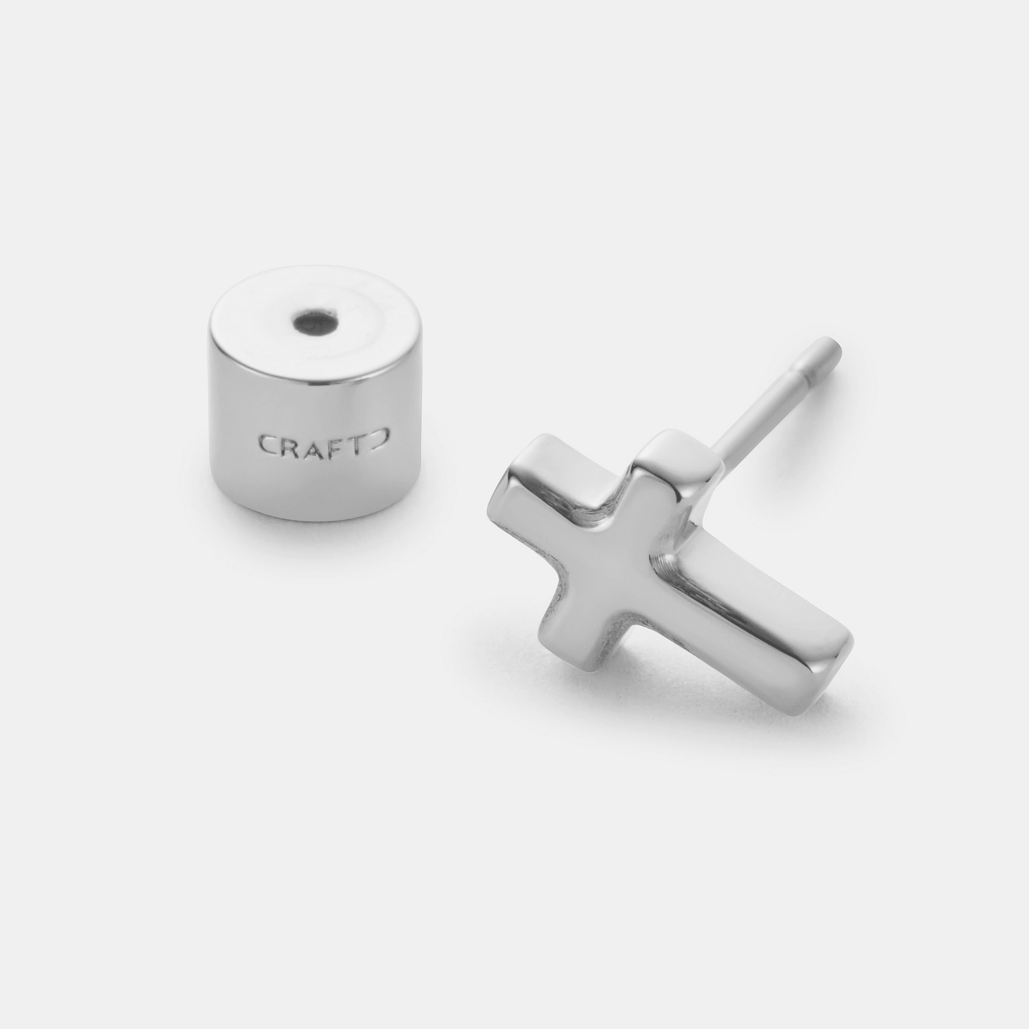 Cross Stud Earring (Silver)