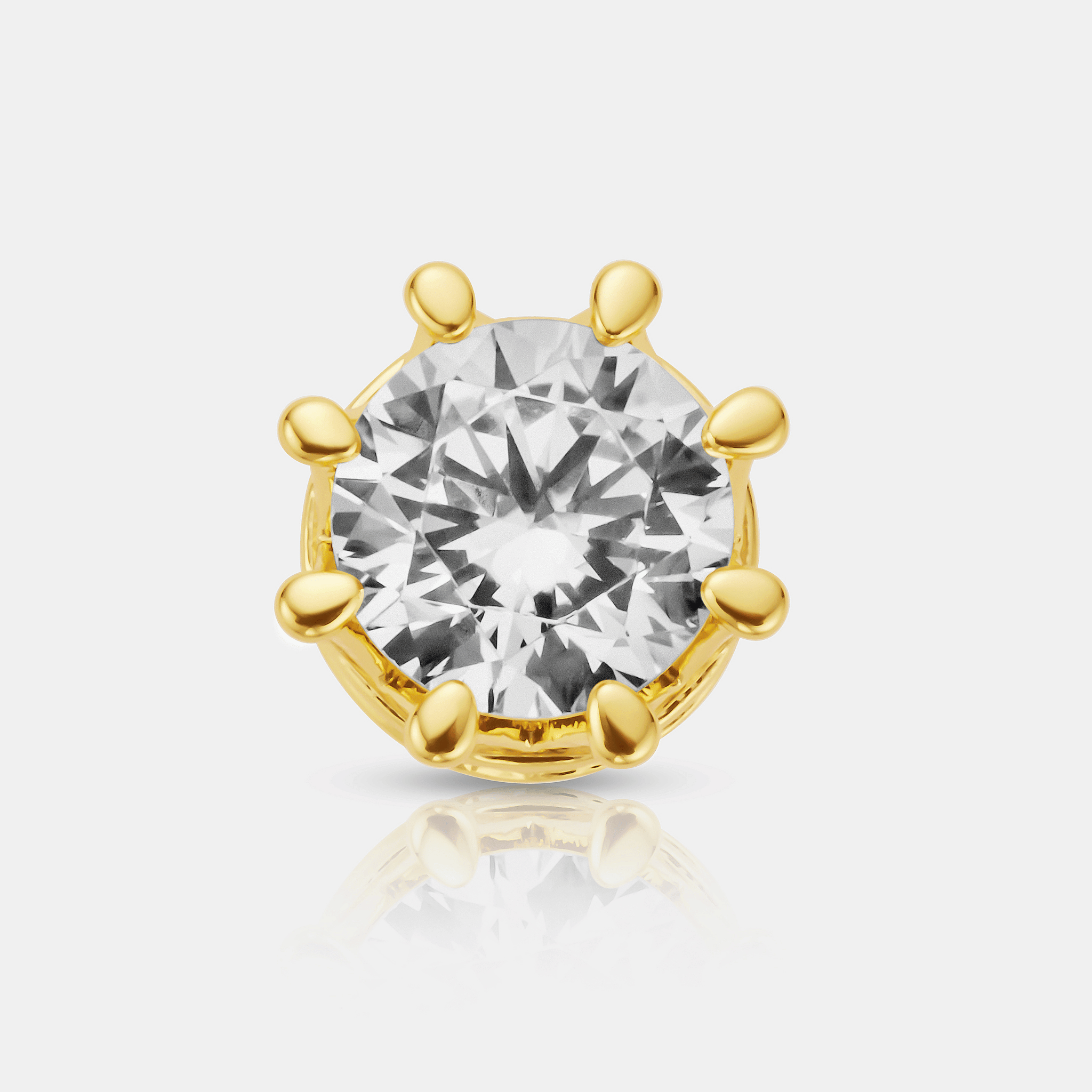 Crown Diamond Stud Earring (Gold)