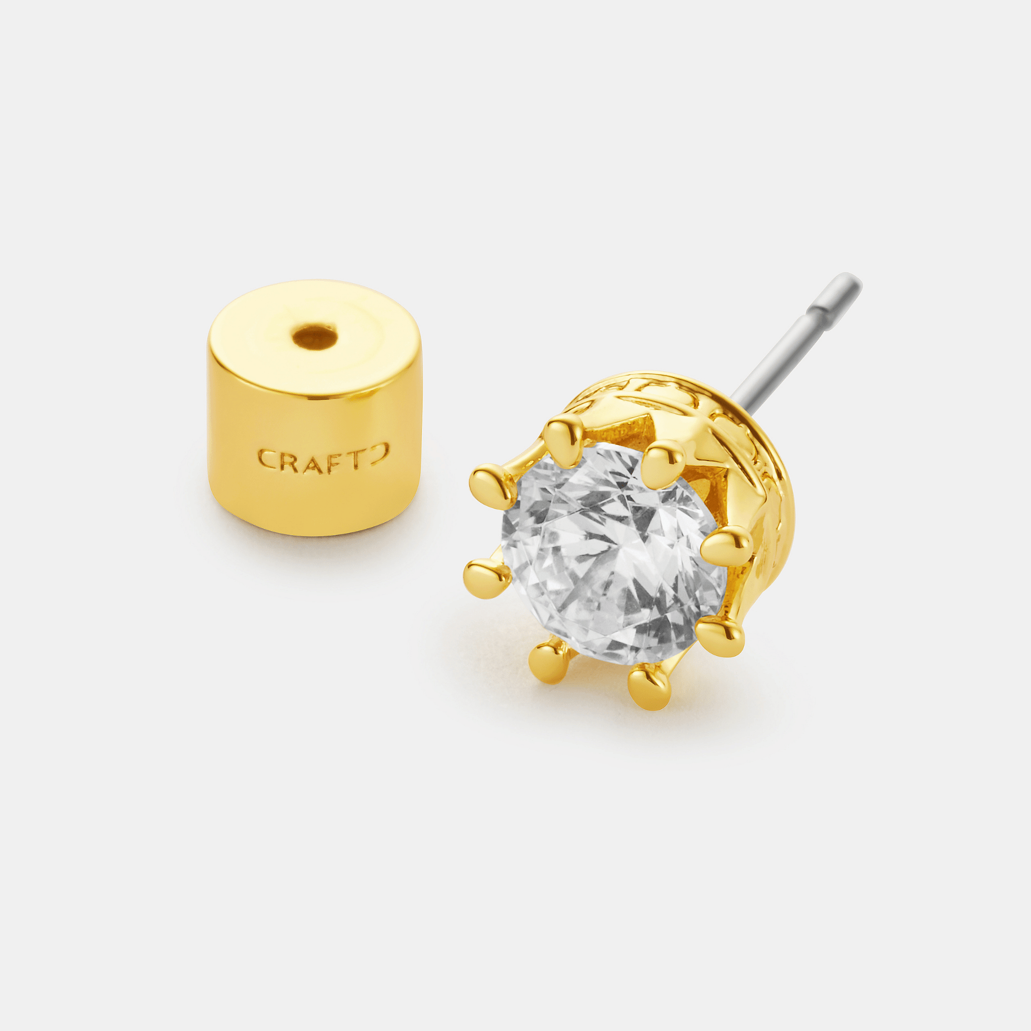 Crown Diamond Stud Earring (Gold)