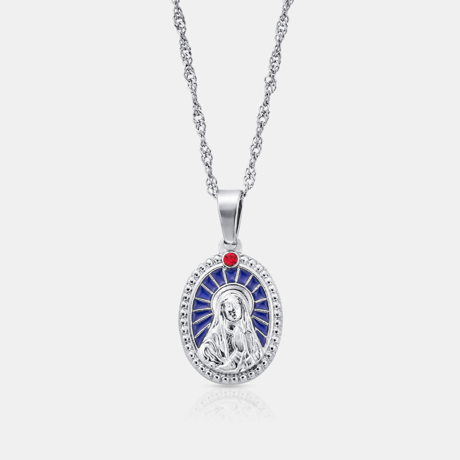 Vierge Marie en émail (argent)