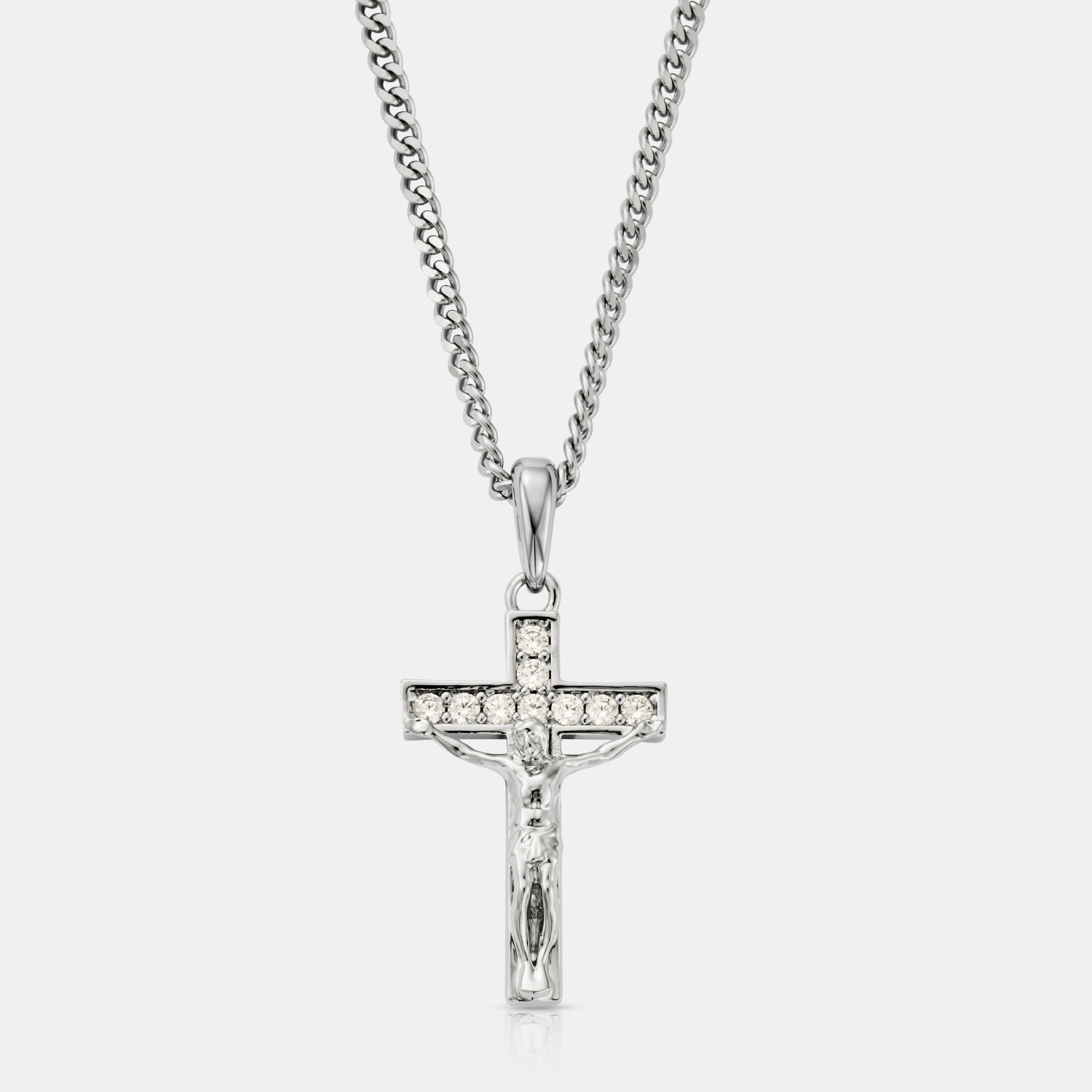 Iced Crucifix (Silver)