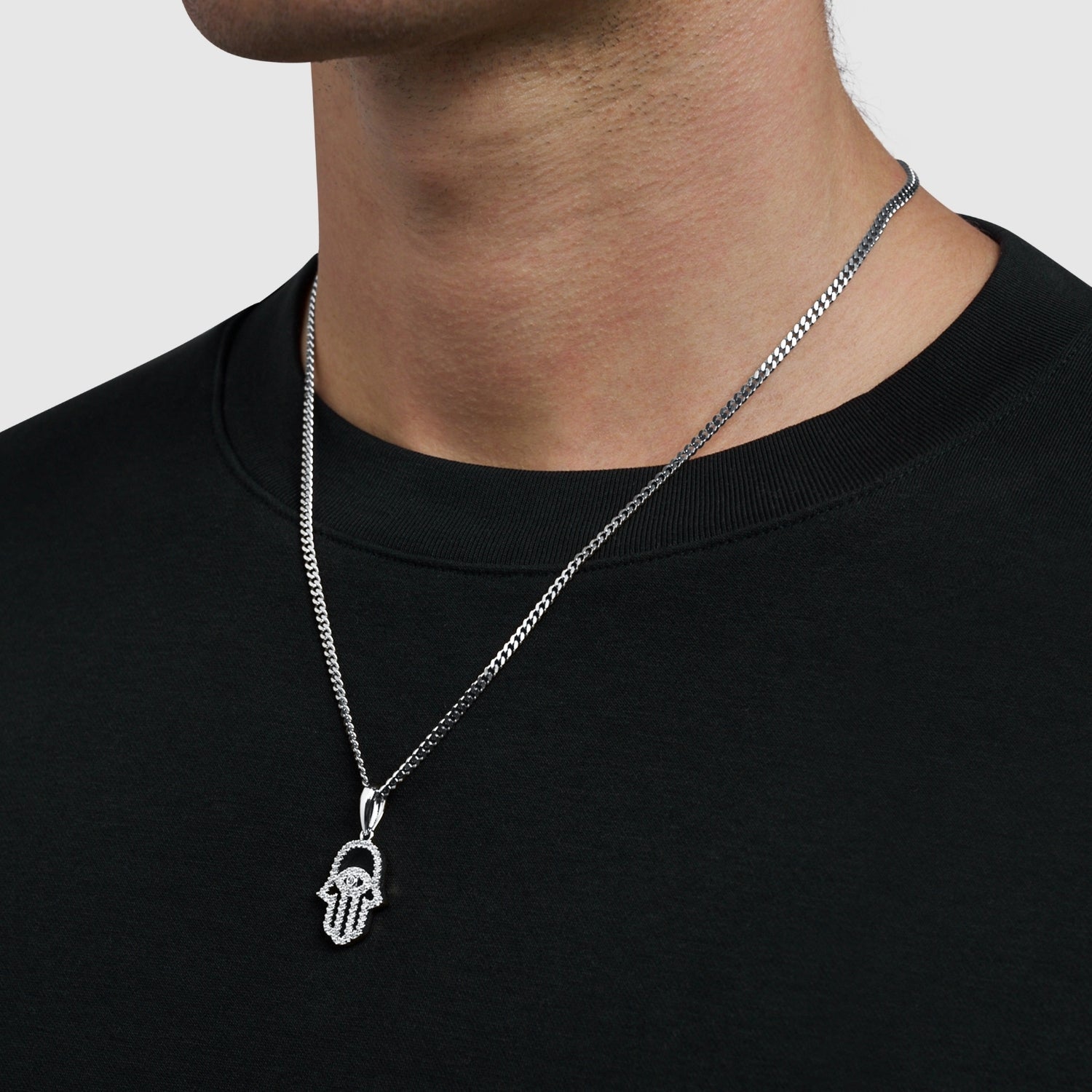Iced Hamsa (Silver)