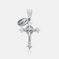 Jesus & Mary Cross Pendant (Silver)