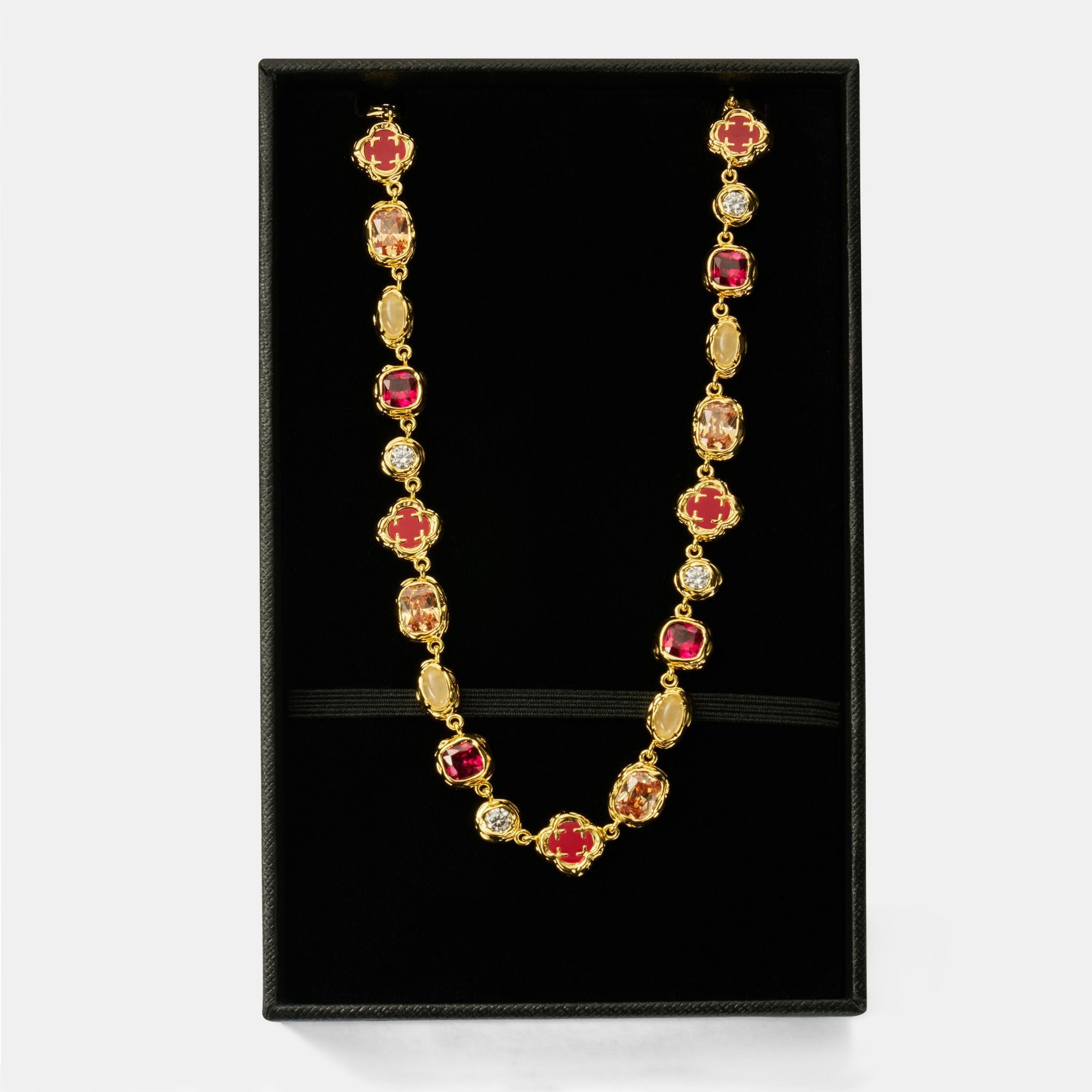 Halskette aus geschmolzenem Rubin (Gold)