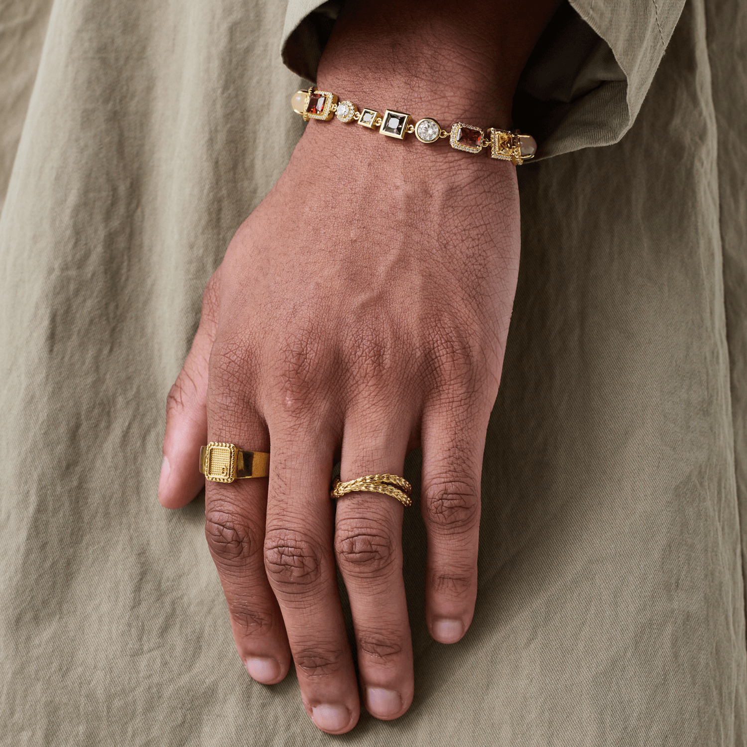 Edelsteinarmband (Gold)