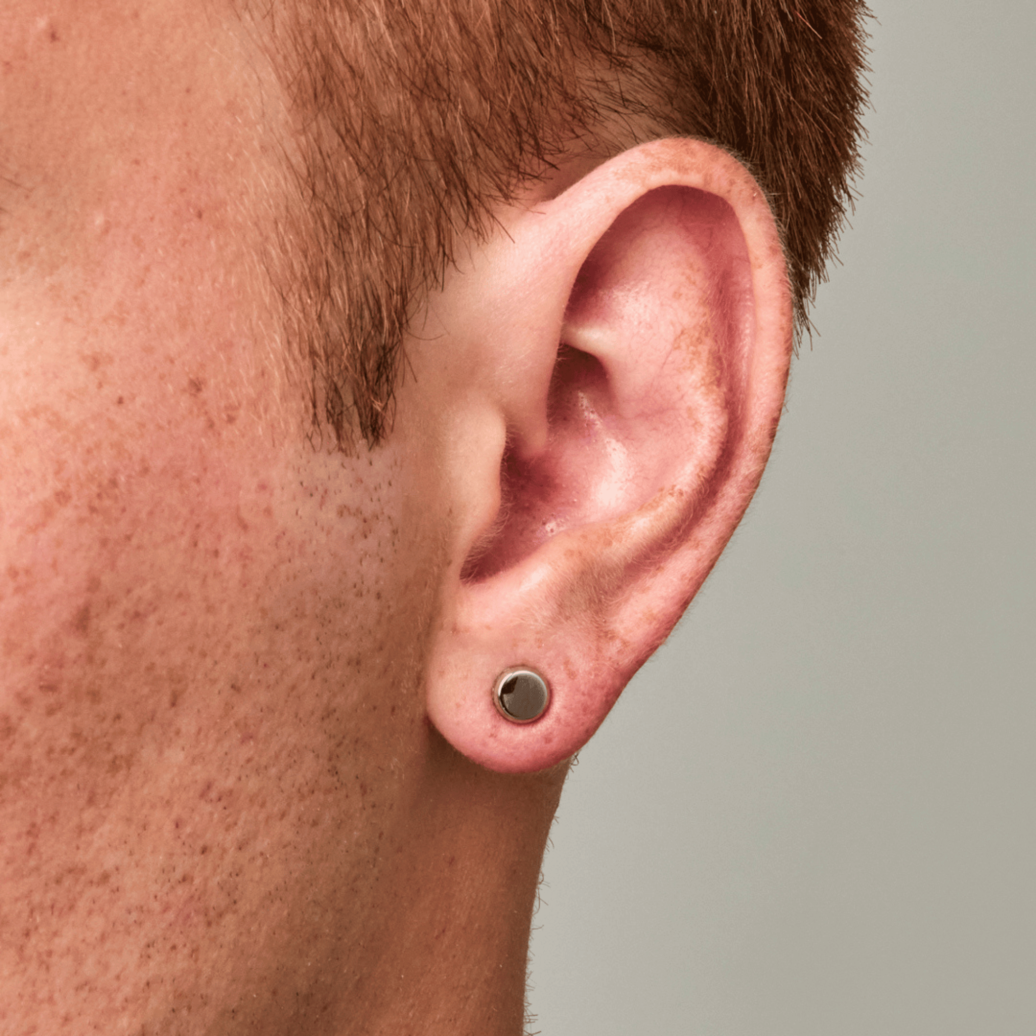 Round Stud Earring (Silver)