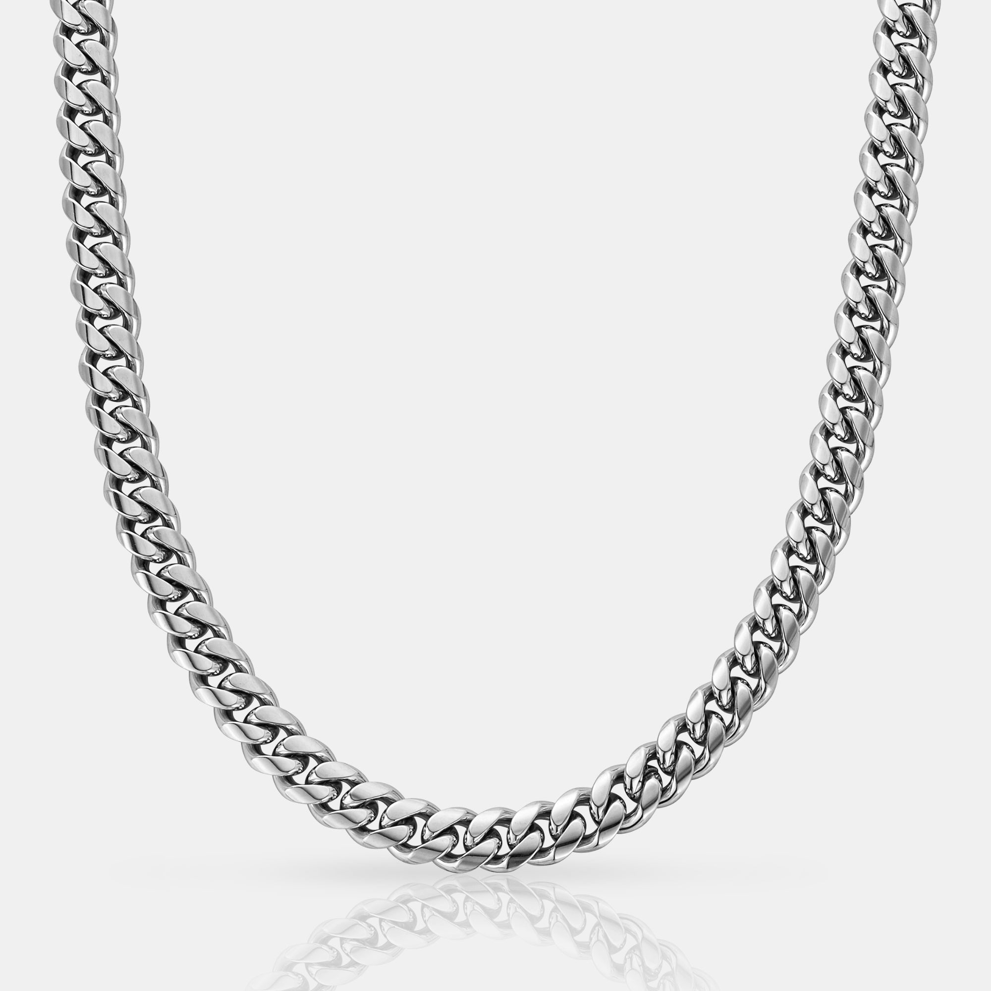 Silver 8MM Cuban Link Chain | CRAFTD London
