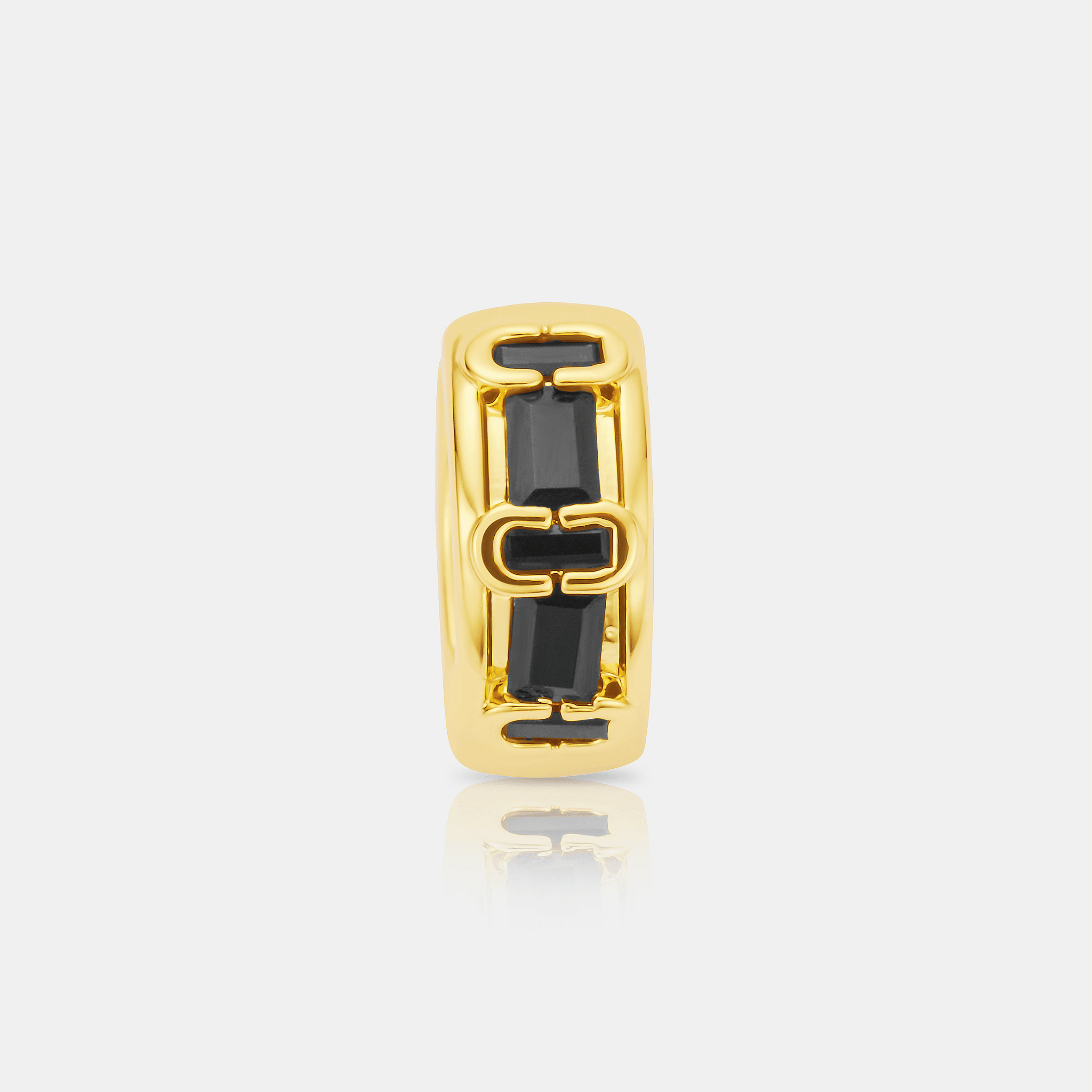 Onyx CD Hoop Earring (Gold)