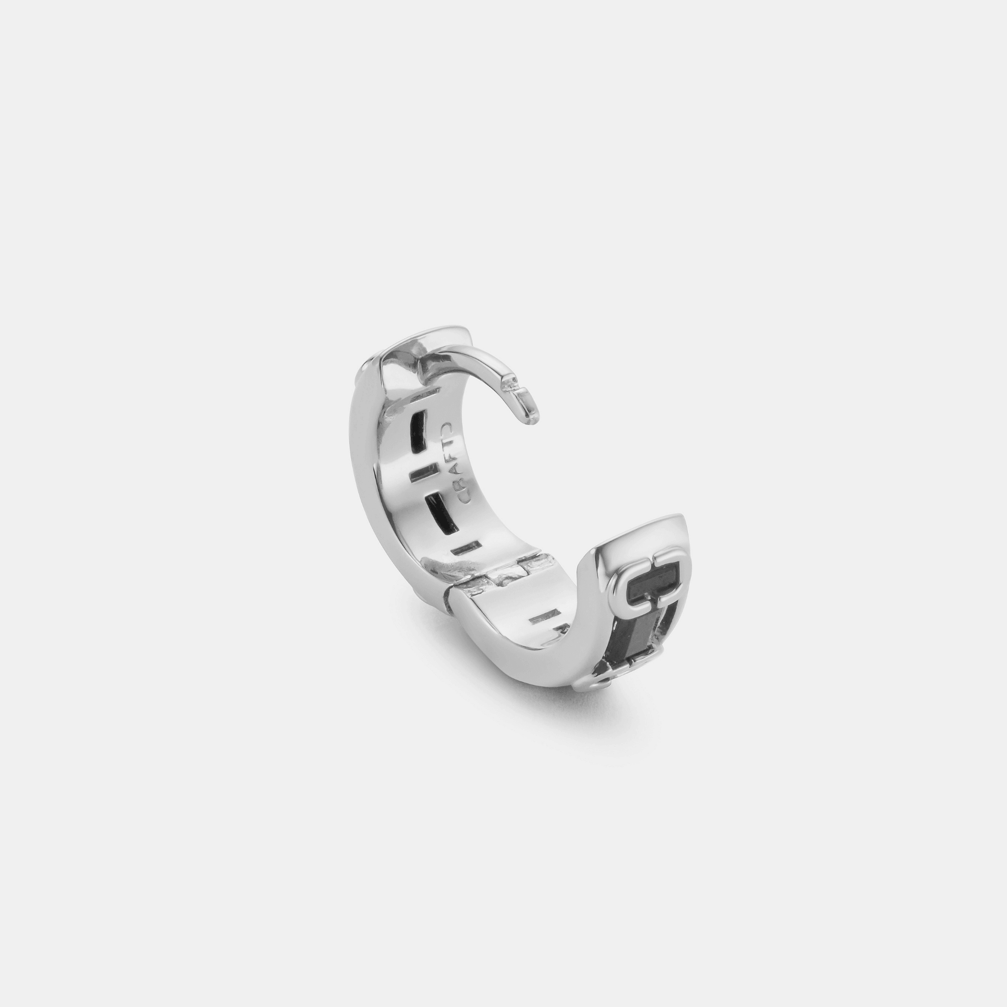 Onyx CD Hoop Earring (Silver)