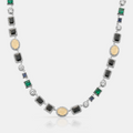 Onyx Gemstone Necklace (Silver)