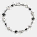 Melted Onyx Gemstone Bracelet (Silver)