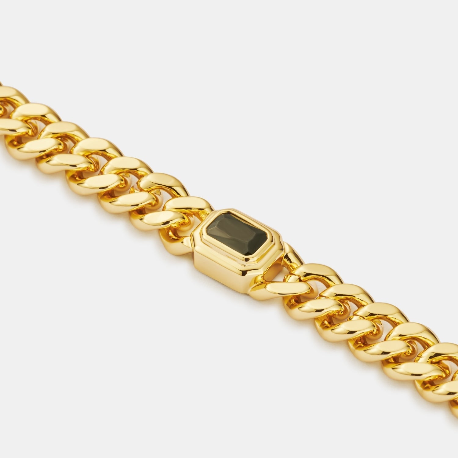 Onyx Cuban Bracelet (Gold) 6mm