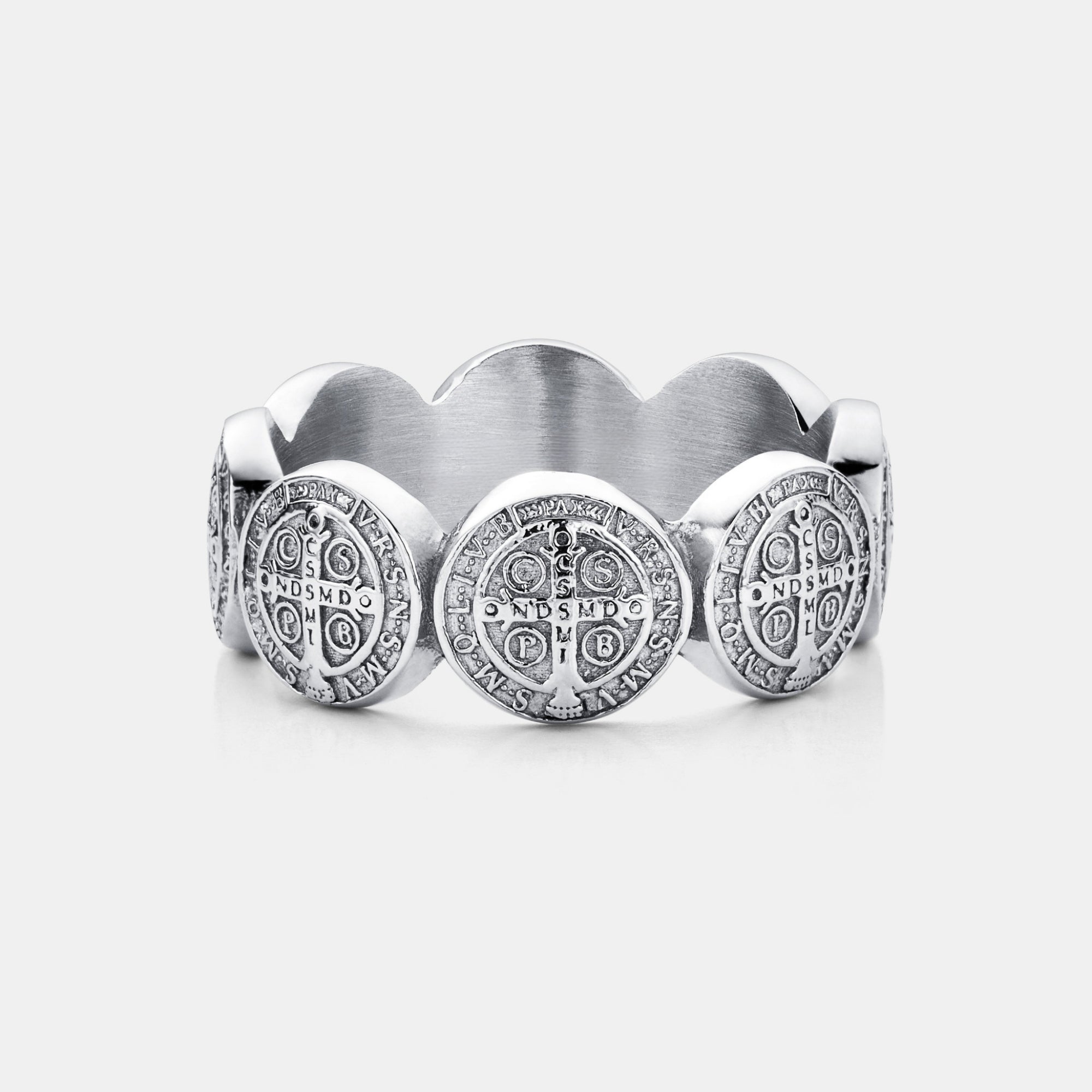 Saint Benedict Band Ring (Silver)