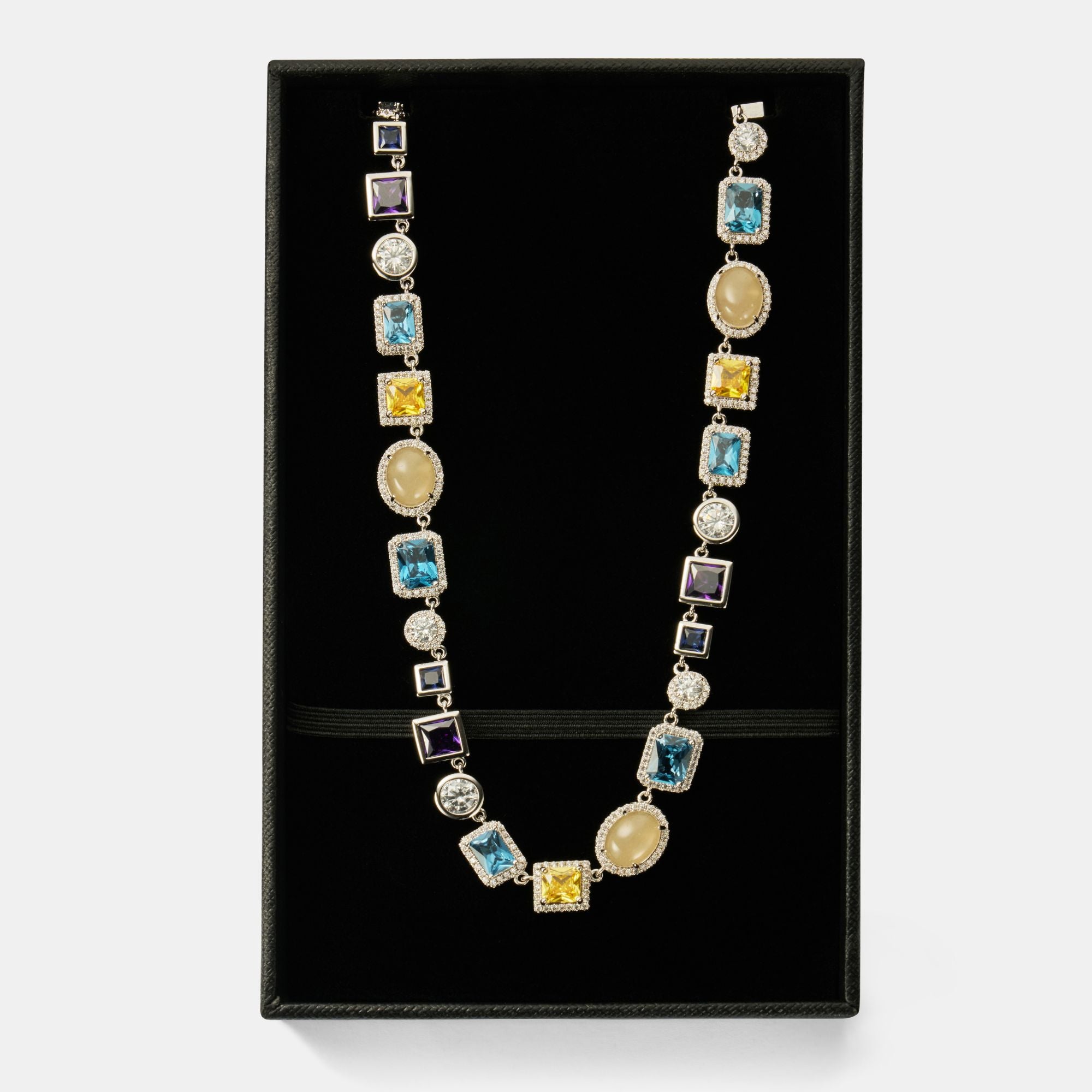 Sapphire Gemstone Necklace (Silver)