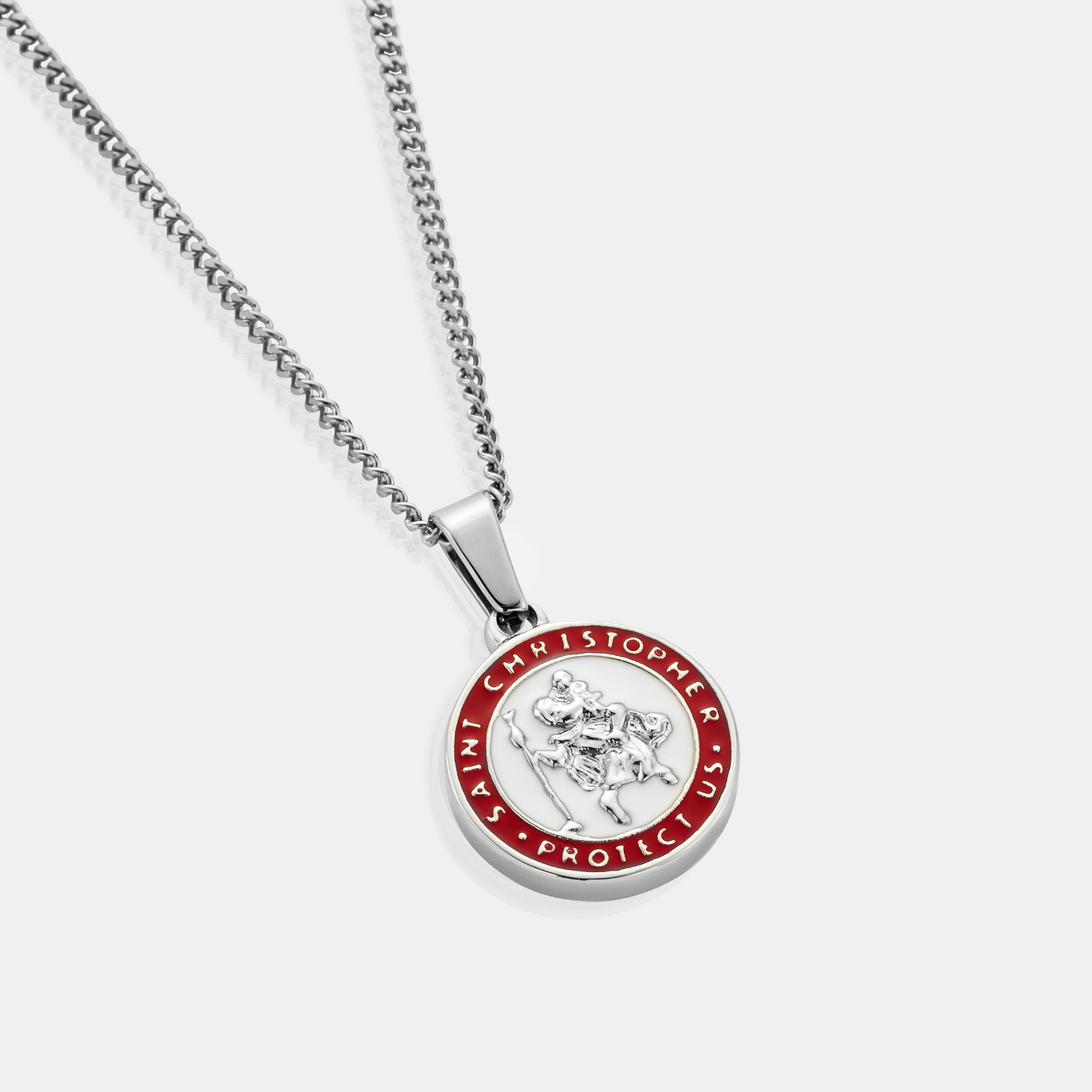 Enamel Saint Christopher (Silver)