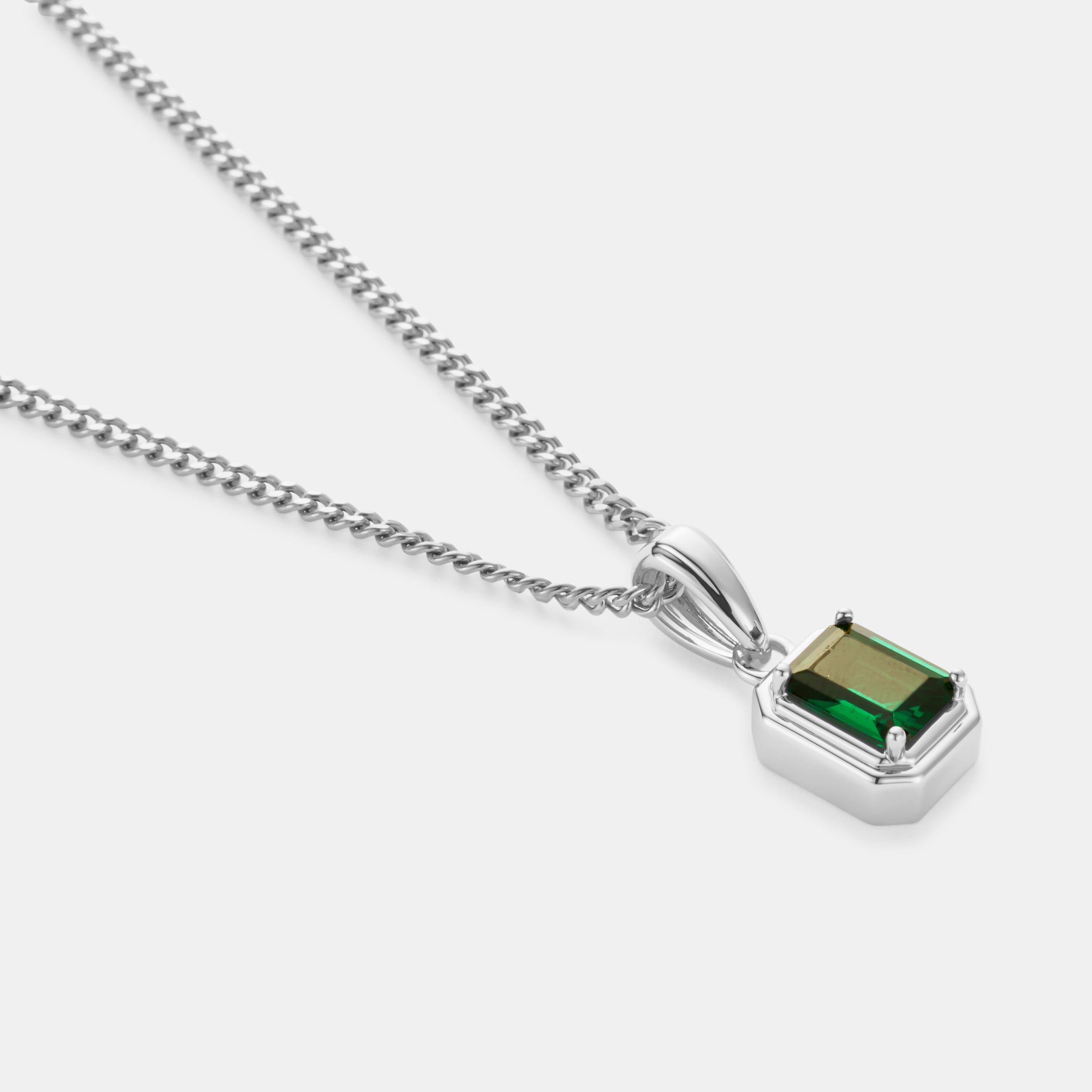 Emerald Stone Rectangle (Silver)