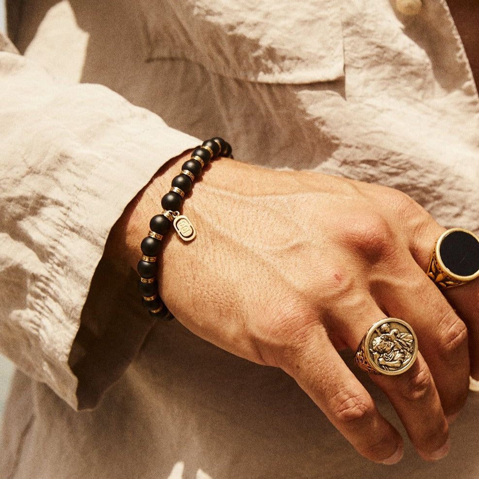 Geteiltes Perlenarmband (Gold)