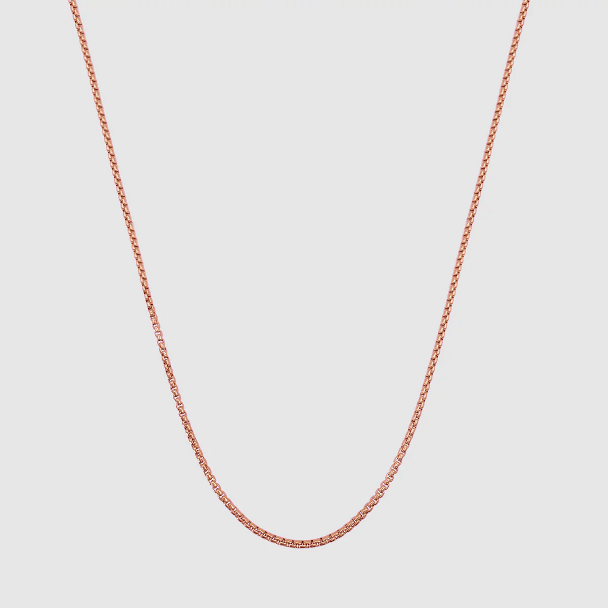 Men's Round Box Chain 2mm (Rose Gold)