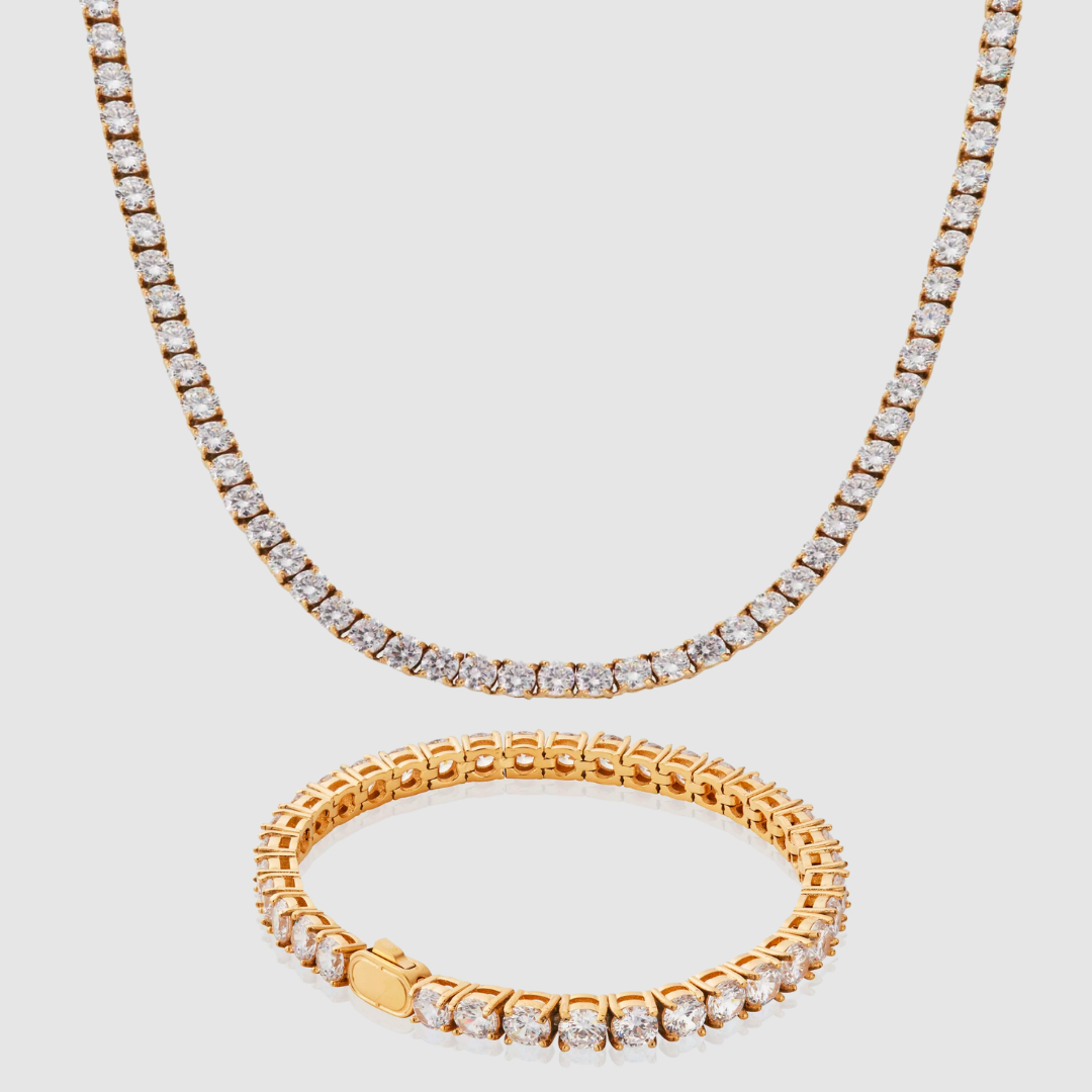 Diamond Tennis Chains Set x Gold - Havens - The Collection